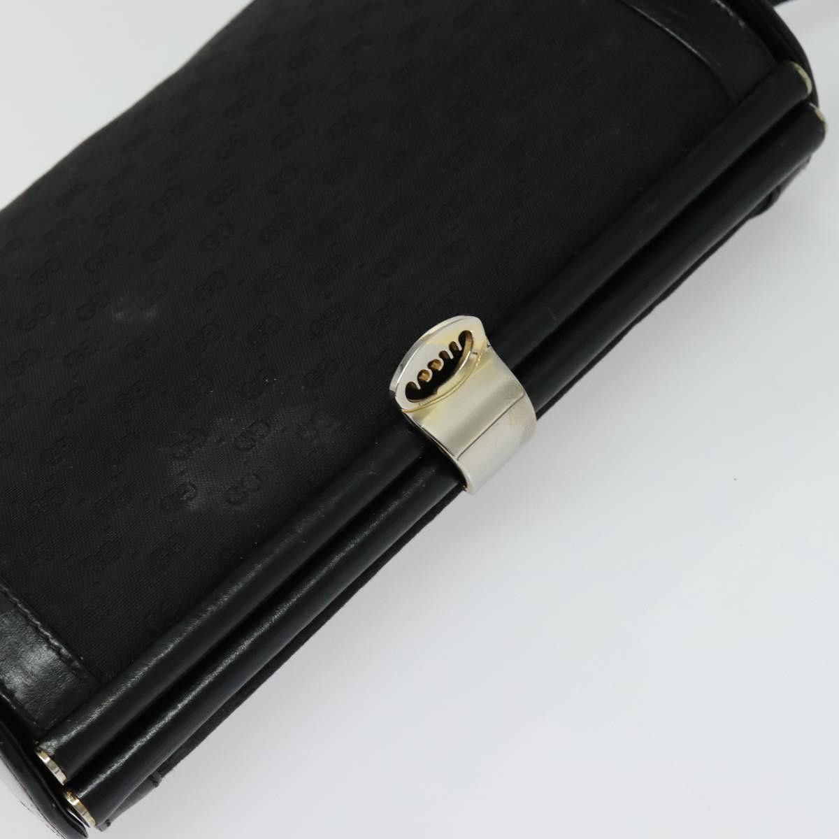 Gucci GUCCI Micro GG Canvas Shoulder Bag Leather Gold Black Size ONE SIZE - 6 Thumbnail
