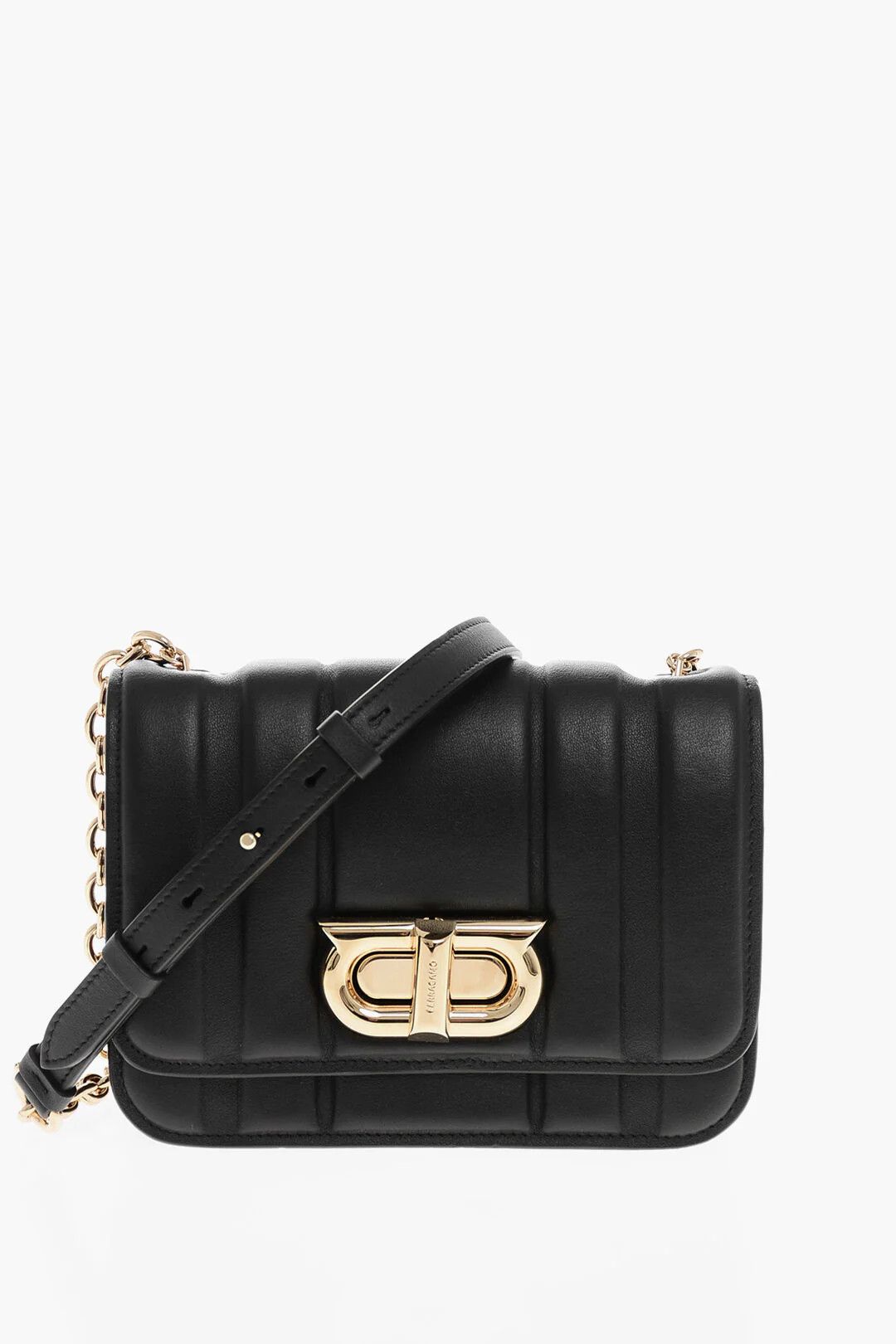Salvatore Ferragamo og1mm0326 Size: OS / Quilted Leather Crossbody Bag in Black Size ONE SIZE - 1 Thumbnail