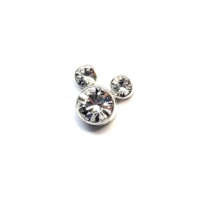 Disney Disney Mickey Mouse Silver Earrings w Clear Rhinestones NIB Size ONE SIZE - 3 Thumbnail