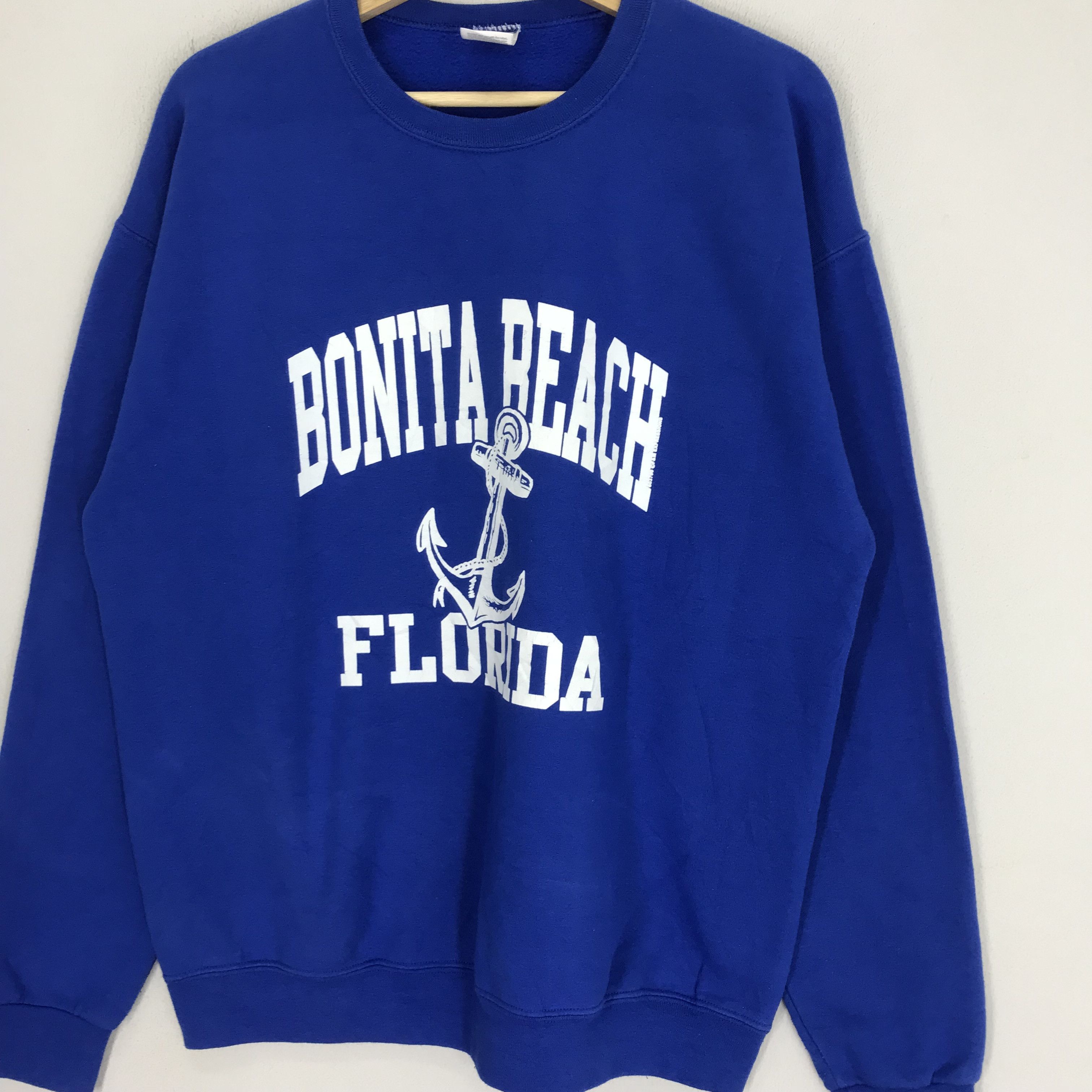 Vintage Vintage Bonita Beach Florida Blue Sweatshirt - 249 Size US L / EU 52-54 / 3 - 3 Thumbnail