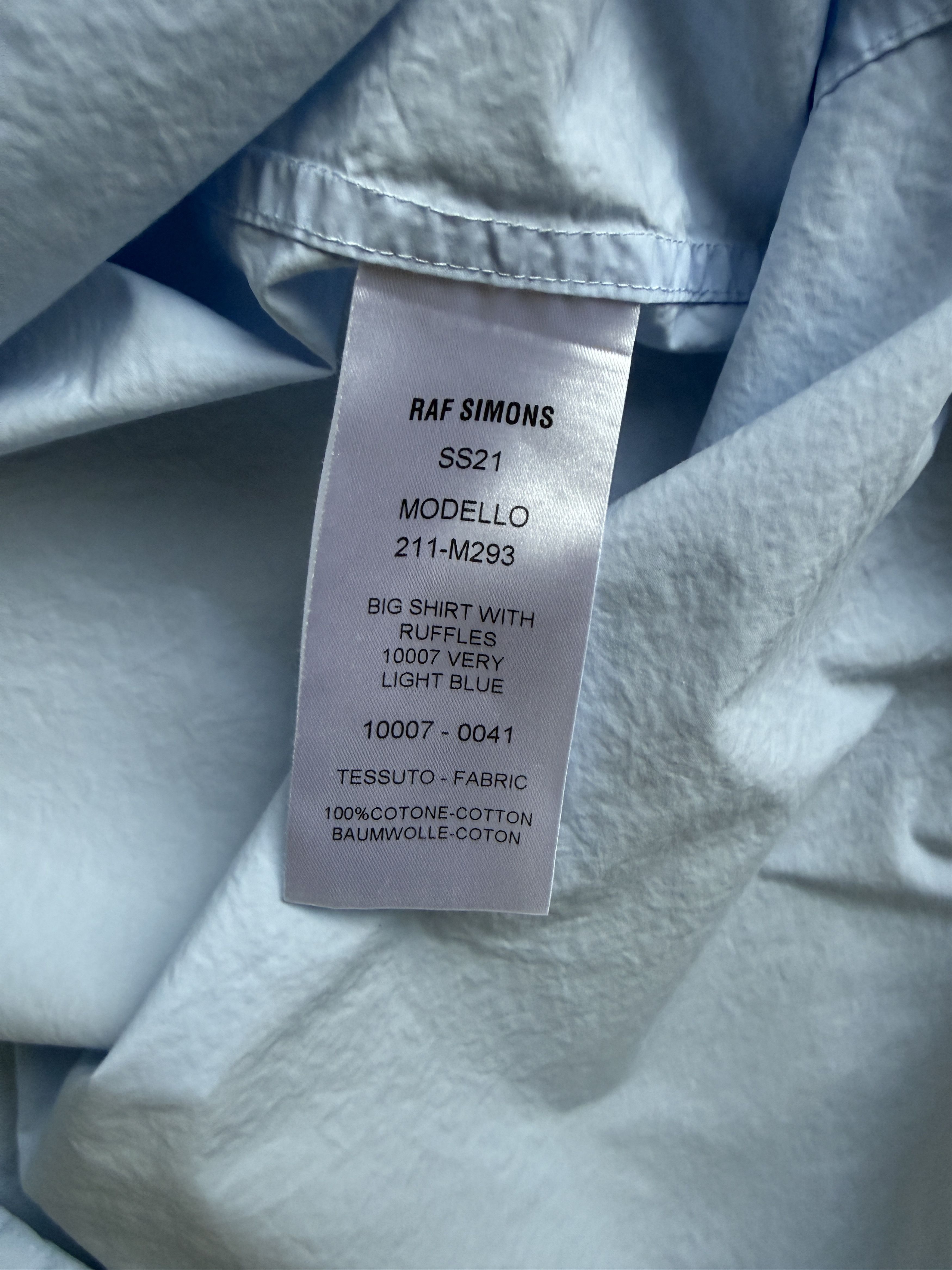 Raf Simons SS 2021 Oversized Ruffle Shirt Size US L / EU 52-54 / 3 - 4 Thumbnail