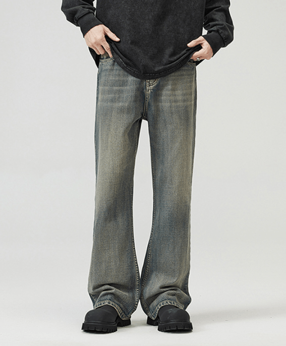 Japanese Brand × Jean American baggy retro scimitar flared distressed jeans Size US 32 / EU 48 - 1 Thumbnail