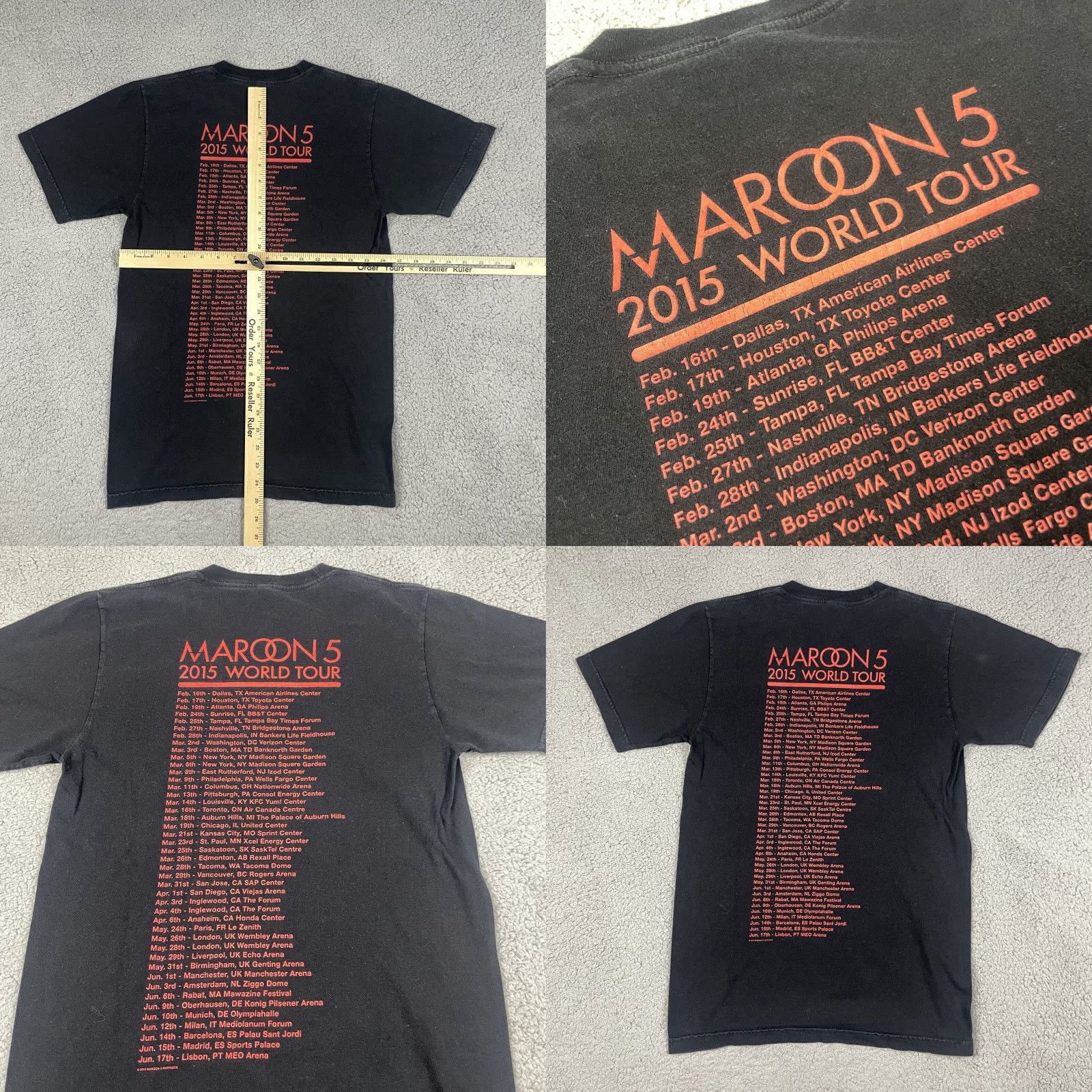 Vintage Maroon 5 Concert Tshirt Adult Small Black Short Men’s Music Band Tee Size US S / EU 44-46 / 1 - 8 Thumbnail