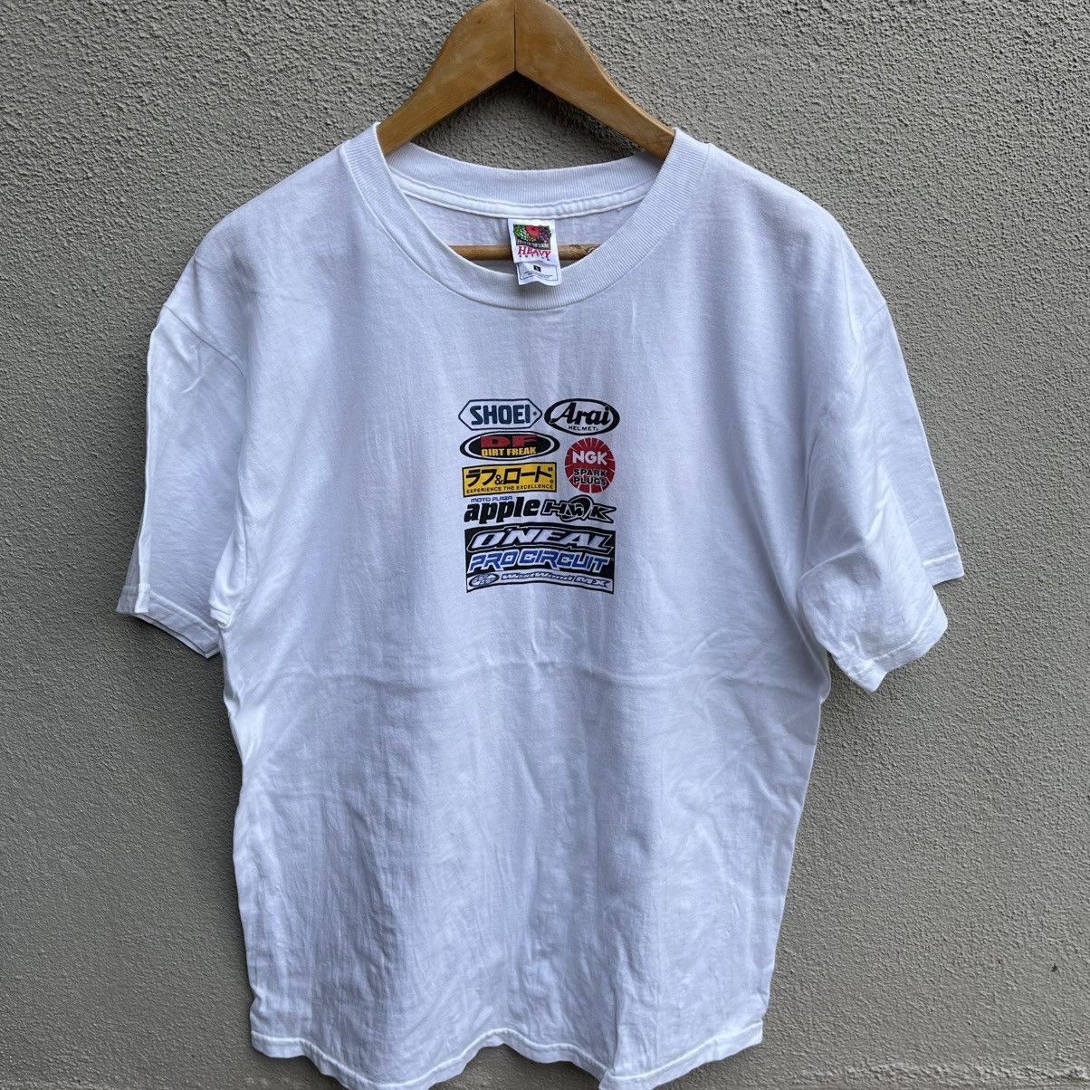 Vintage Vintage 90s MOTORCROSS Arai Shoei NGK Oneal tee Size US L / EU 52-54 / 3 - 2 Thumbnail