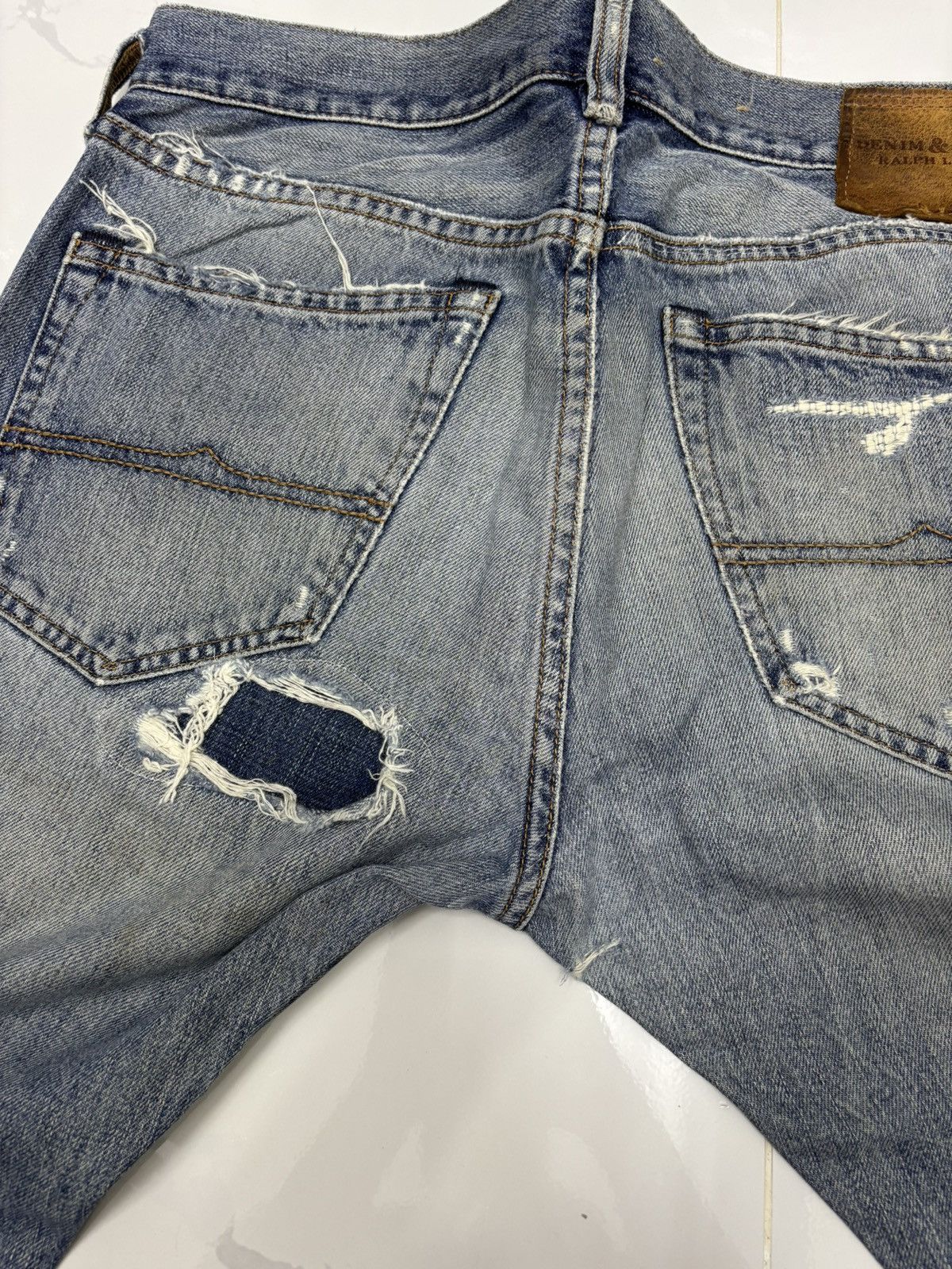 RRL Ralph Lauren Ralph Lauren Patchwork Slim Jeans Distressed Denim Size US 32 / EU 48 - 10 Thumbnail