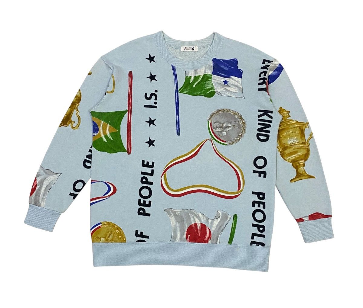 Issey Miyake Rare🔥Vintage Issey Miyake Fullprint Flag Trophy Sweatshirt Size US M / EU 48-50 / 2 - 2 Thumbnail