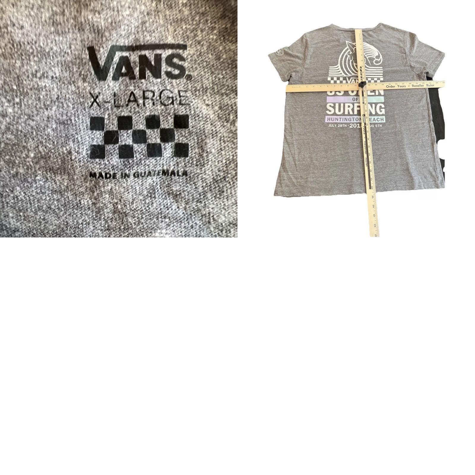 Vans VANS Surf Shirt Women’s XL T-Shirt Gray Short Sleeve Crew Neck 2018 WSL US Open Huntington Beach Aquaman Limited Edition Vintage No N/A Size XL / US 12-14 / IT 48-50 - 8 Thumbnail