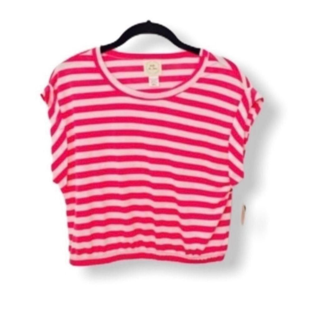Other Belle du Jour Pink & White Striped Cropped Tee Shirt Women’s Size S / US 4 / IT 40 - 3 Thumbnail