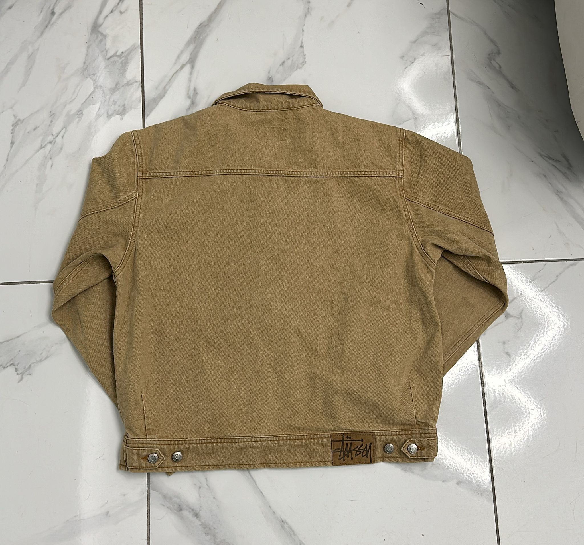Stussy Stussy Denim Zip Work Jacket Sand Size L Size US L / EU 52-54 / 3 - 5 Thumbnail