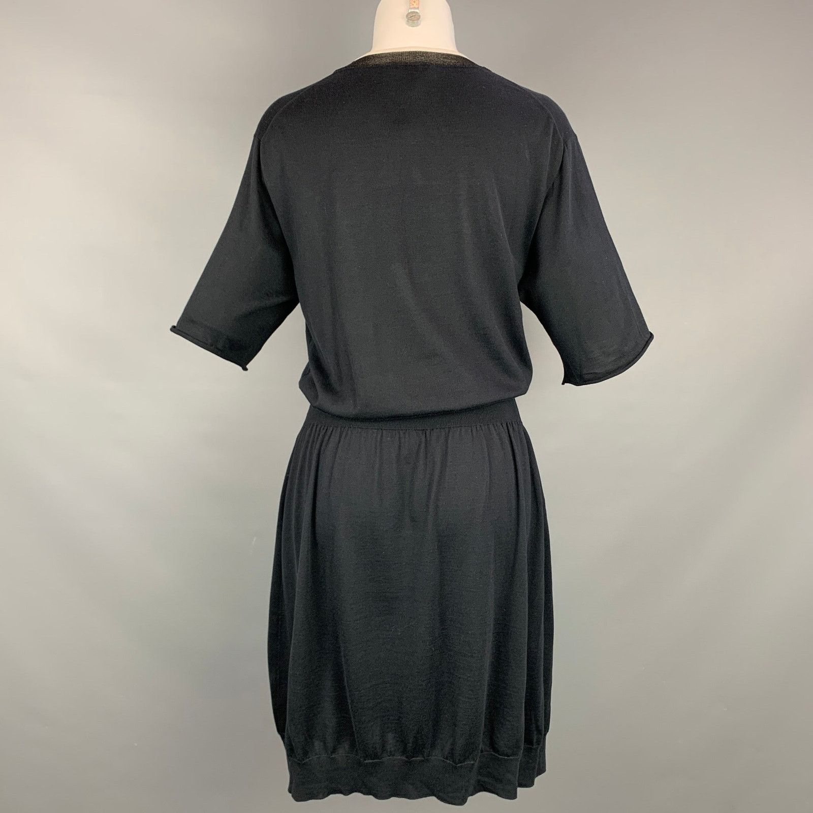 Louis Vuitton LOUIS VUITTON Size L Black Knitted Silk / Cotton Dress Size L / US 10 / IT 46 - 4 Thumbnail