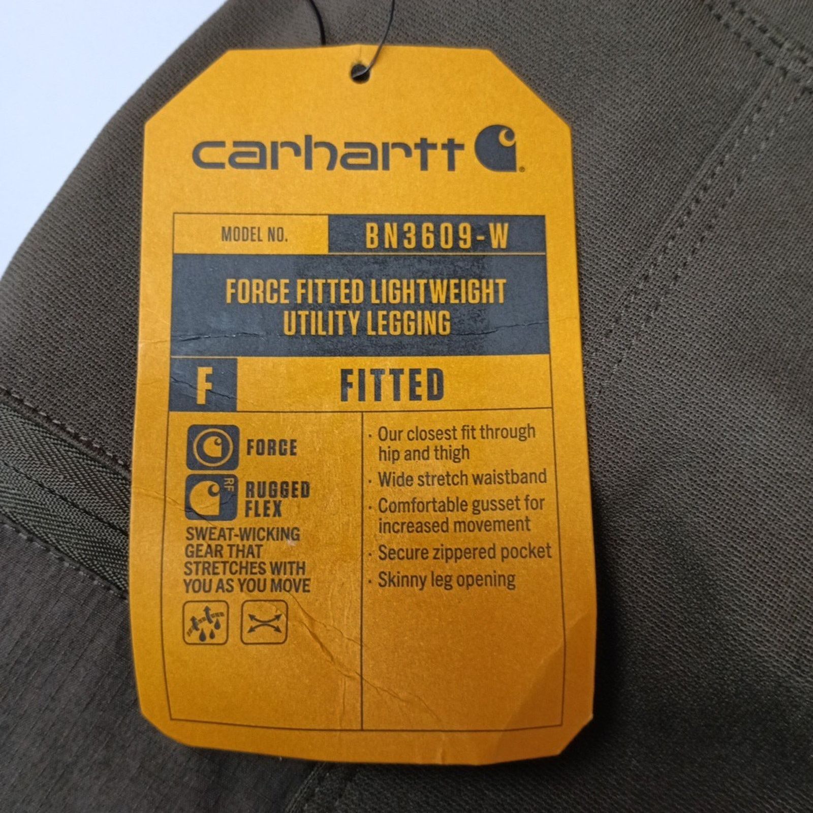 Carhartt Carhartt Womens XS Fitted Lightweight Utility Leggings Green Size 26" / US 2 / IT 38 - 4 Thumbnail