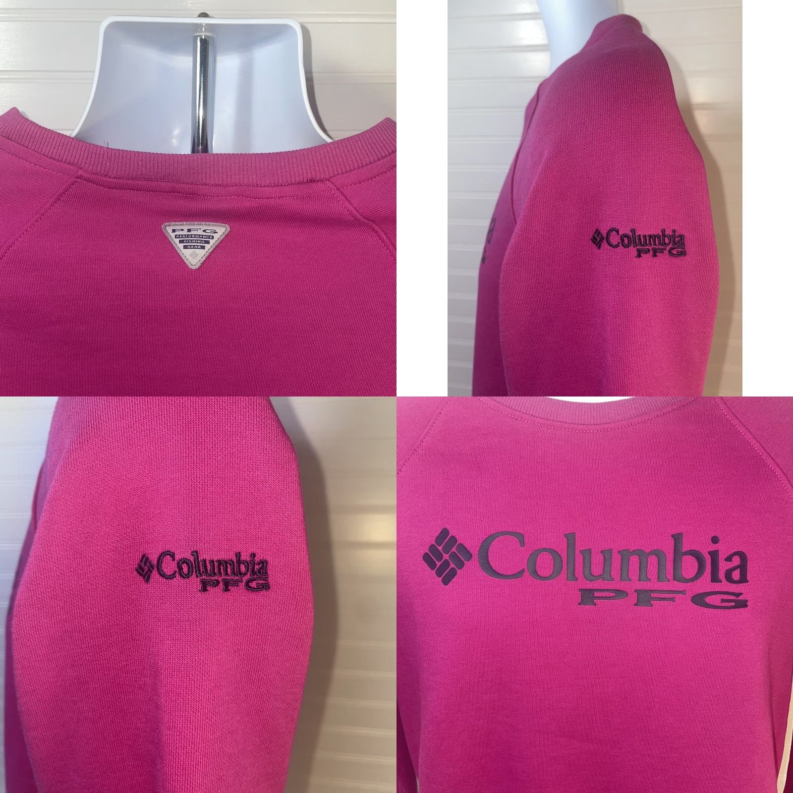 Spell Columbia PFG Sweatshirt Women Small Pink Crew Neck Logo Front Spell Out Navy Blue Front Logo Pullover Regular Fit Long Sleeve Activewear"} Size S / US 4 / IT 40 - 8 Thumbnail