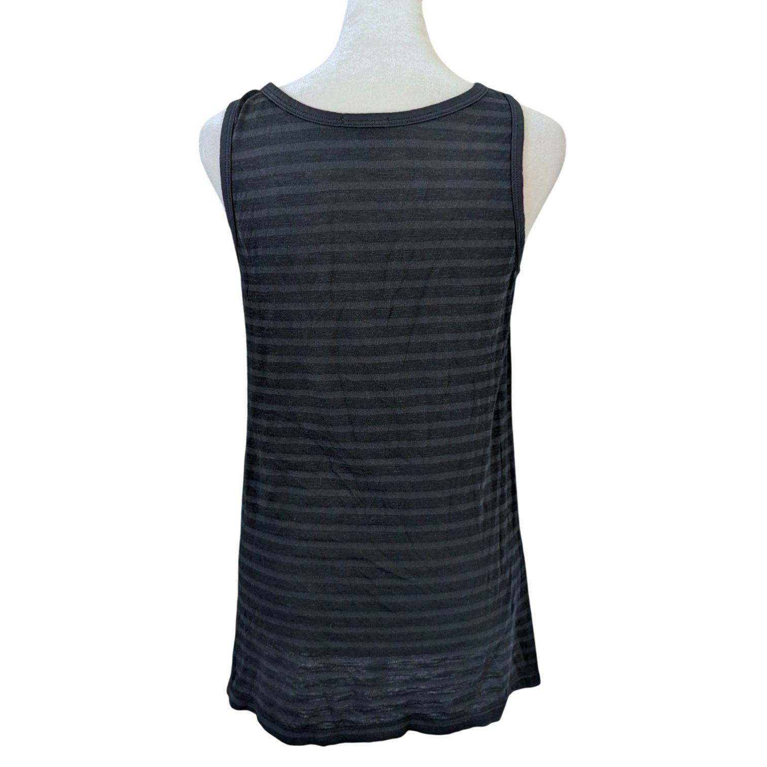 Other Lilla P Striped Black Tank Top Cardigan Pima Cotton Duo XS/S Size XS / US 0-2 / IT 36-38 - 5 Thumbnail