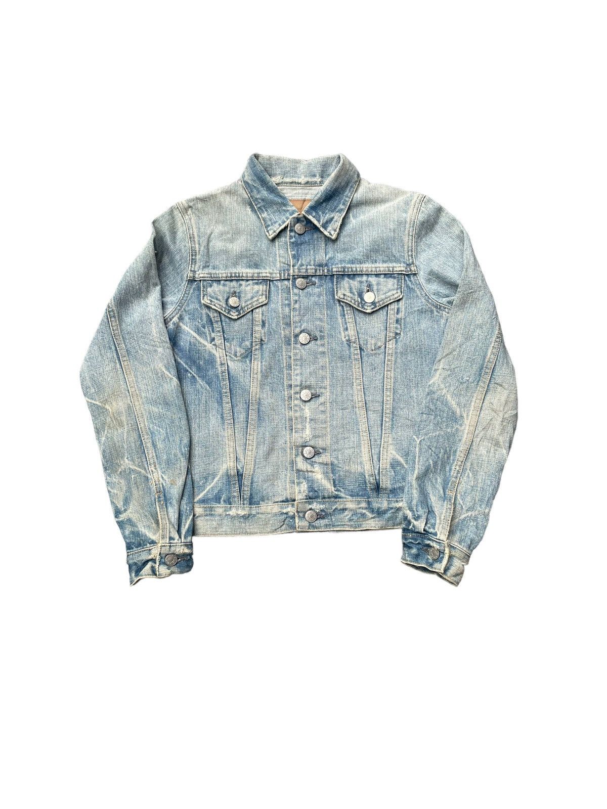 image of Denim Jacket x Vintage Dmg Denim Distressed Jacket in Blue, Women's (Size Small)