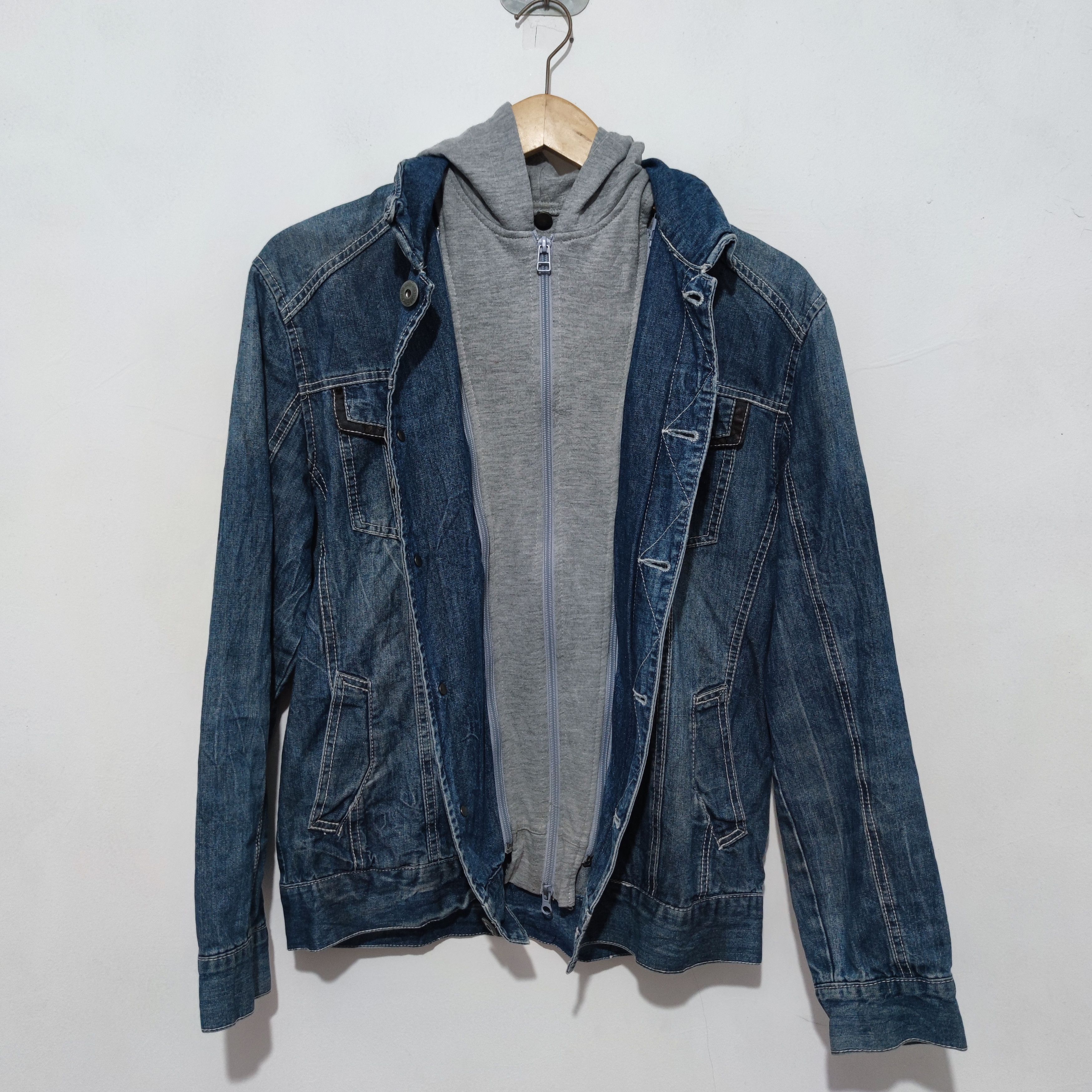 Hysteric Glamour × In The Attic × Japanese Brand Distressed Denim Jacket Hoodie Size US L / EU 52-54 / 3 - 3 Thumbnail