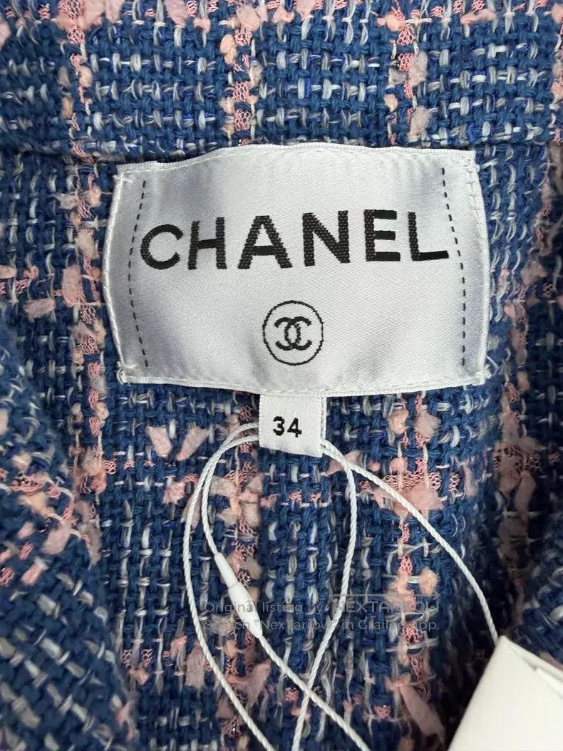 Chanel Chanel Blue and purple plaid double-breasted long coat Size XXS / US 00 / IT 34 - 4 Thumbnail