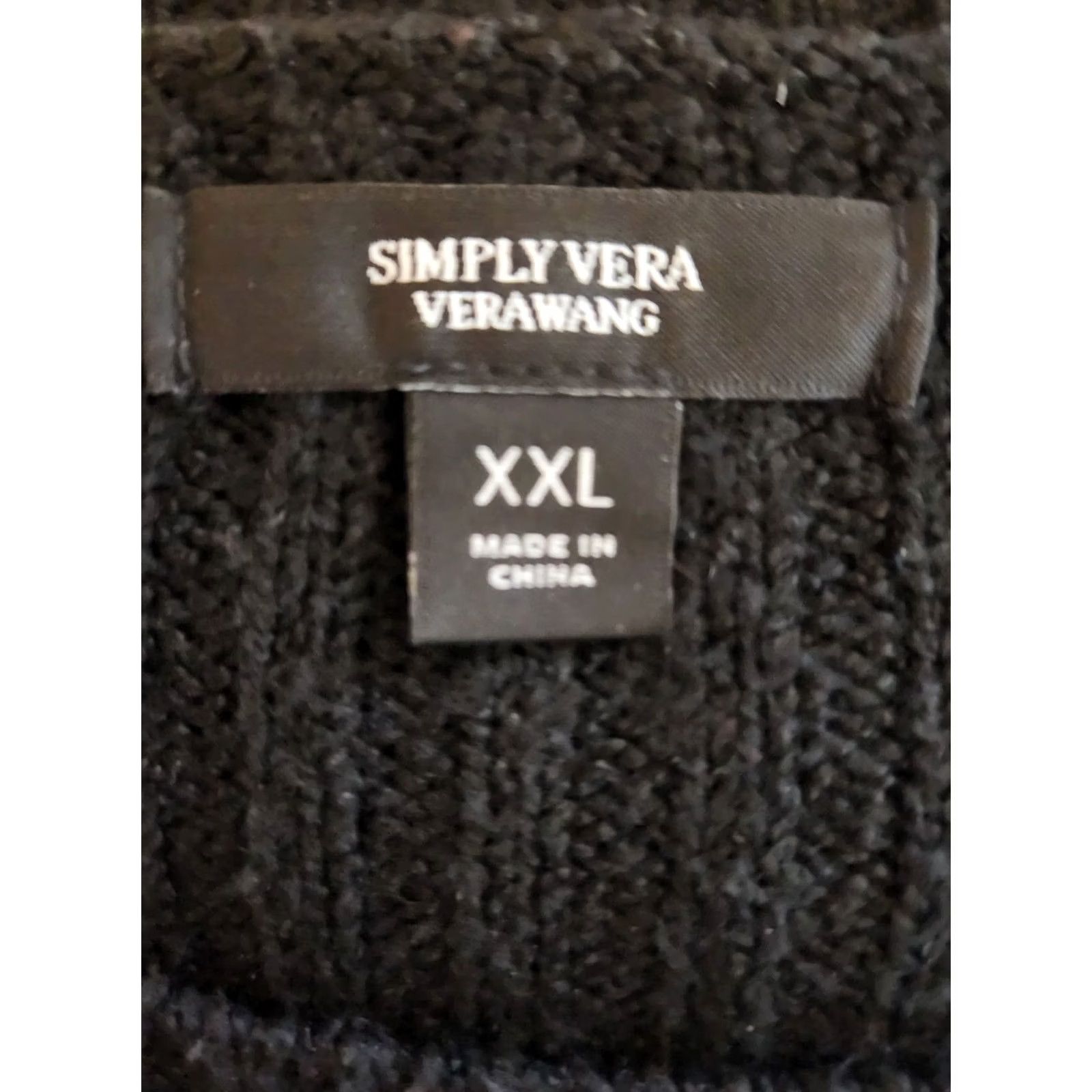 Vintage Simply Vera Vera Wang Sweater Solid Black Ribbed Knit 2X XXL Womens Size XXL / US 16-18 / IT 52-54 - 7 Thumbnail