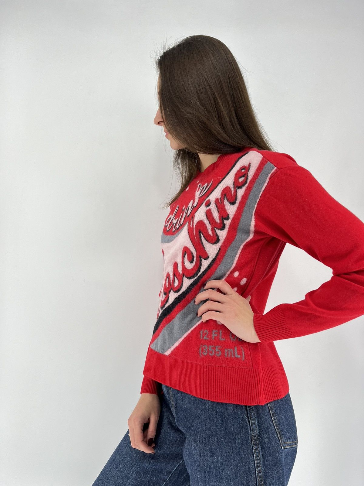 Moschino × Vintage Vintage Drink 335ml Moschino Sweater 100 Wool Lana Size S / US 4 / IT 40 - 5 Thumbnail