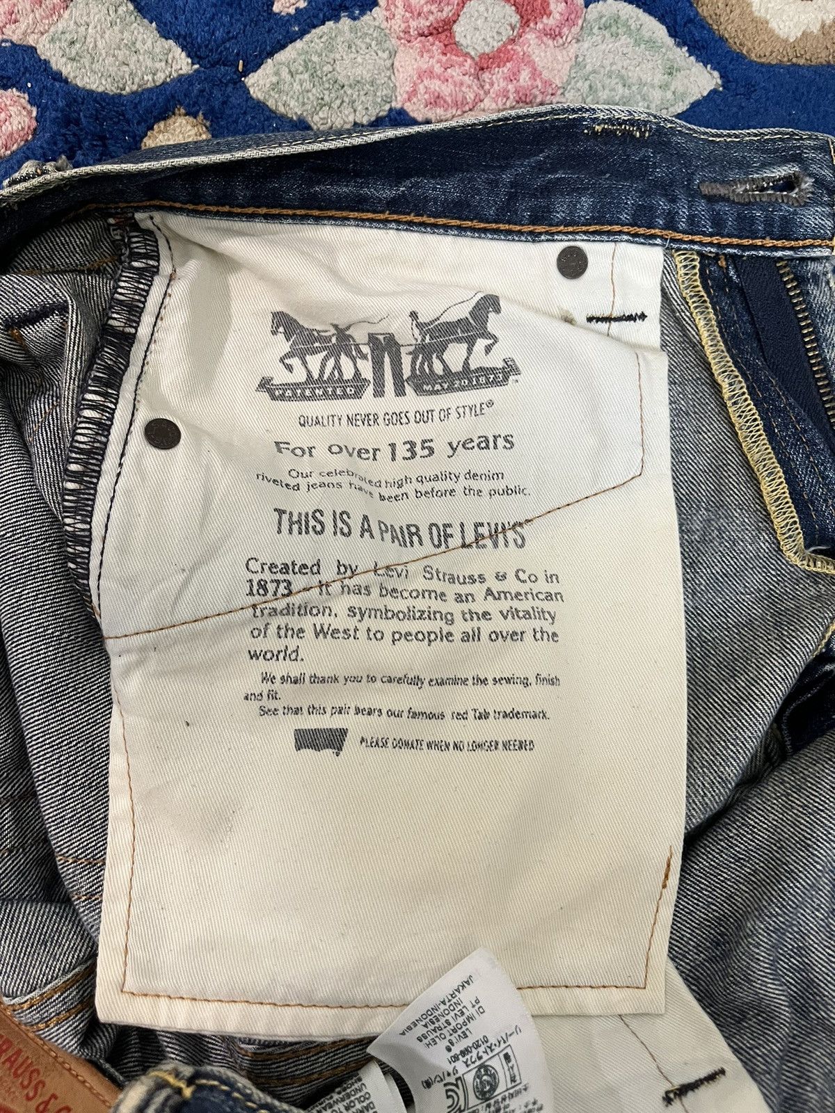 Levi's Vintage Levi’s 503 Baggy Distressed Style Denim Size US 31 - 11 Thumbnail