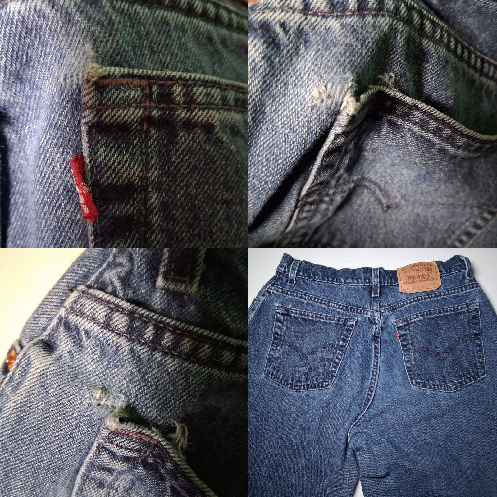 Levi's VINTAGE Levi's 551 Jeans Women Size 14 Med Relaxed Fit Tapered Leg Blue Denim Jeans 5-Pocket Womens 90s USA Made Size 36" / US 14 / IT 50 - 9 Thumbnail