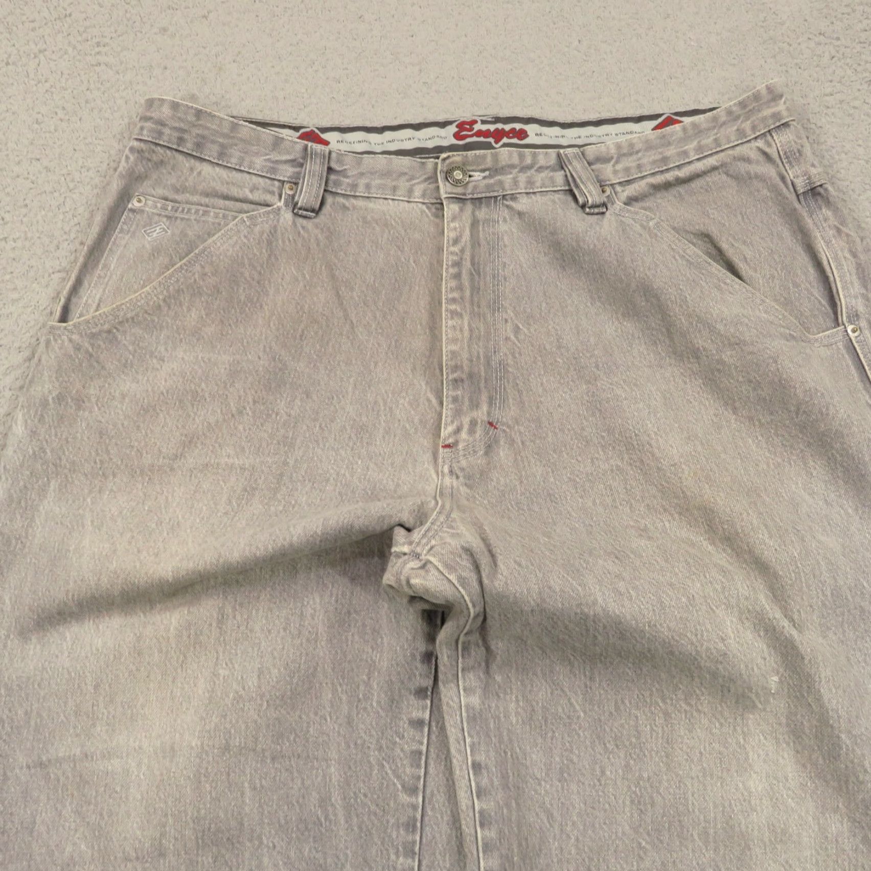 Enyce VINTAGE ENYCE Baggy Jeans Men 90s 40" 10" Leg Opening Wide-Leg 5-Pocket Denim Cotton Gray Regular Size: 40 Mens Size US 40 / EU 56 - 7 Thumbnail