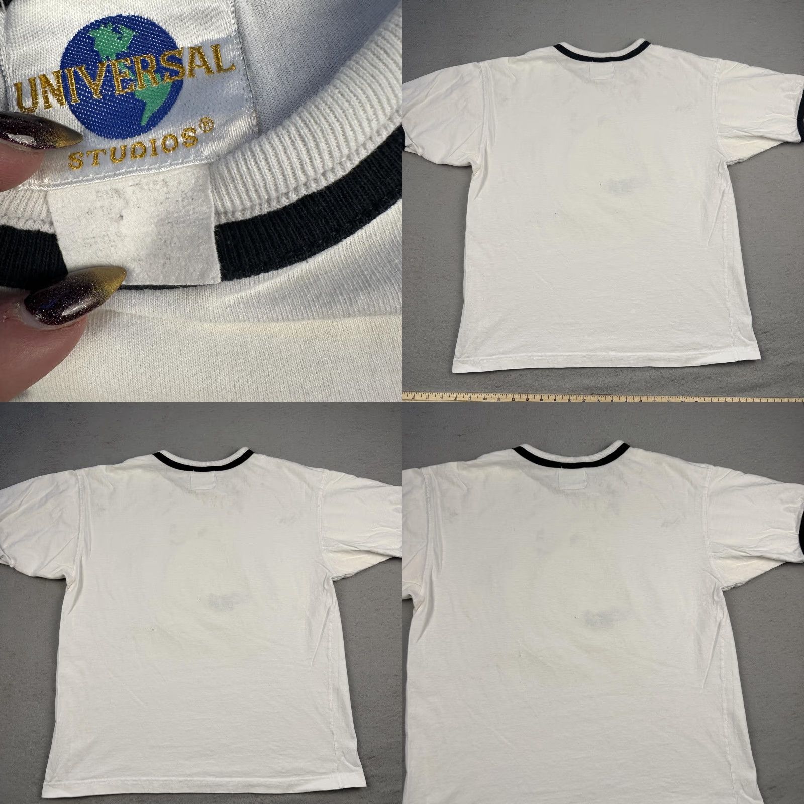 Vintage VINTAGE Universal Studios Shirt Mens Large White Ringer Orlando Plane 90s Size US L / EU 52-54 / 3 - 9 Thumbnail