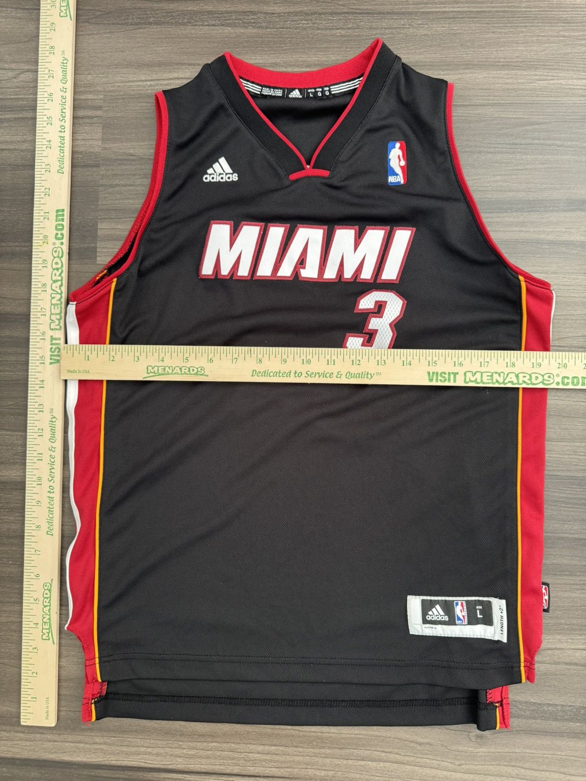 Adidas Dwayne Wade #3 Miami Heat Stitched Black NBA Jersey Sz L +2 Size US L / EU 52-54 / 3 - 5 Thumbnail
