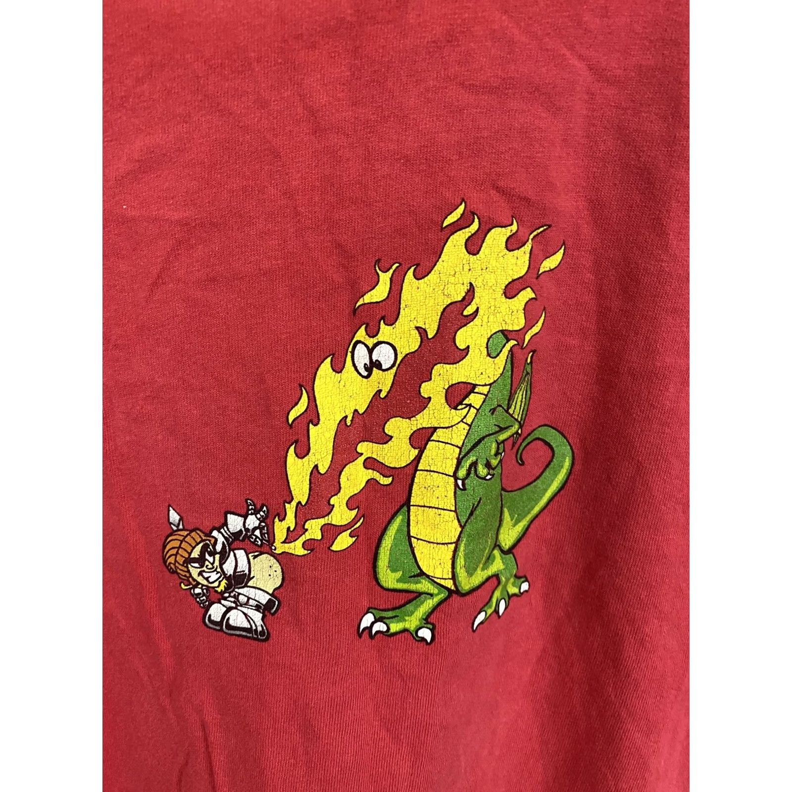 Vintage VTG To The Edge Prime Cut Dragon Skate Knight Doubled Sided Graphic T-Shirt M Mens Red Short Sleeve Size M Size US M / EU 48-50 / 2 - 3 Thumbnail
