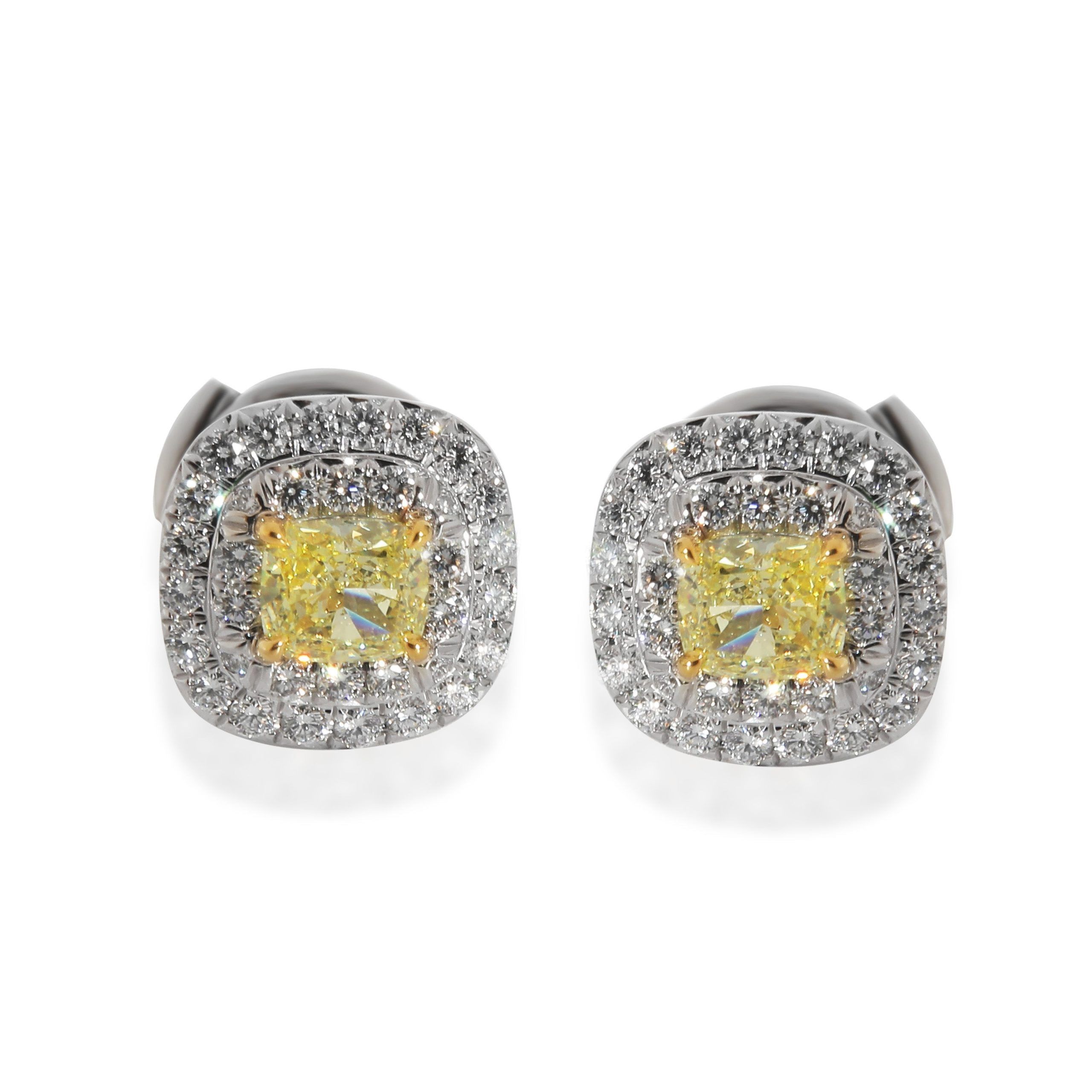 image of Tiffany Co Tiffany & Co. Soleste Fancy Yellow Diamond Earrings In 18Kt Yellow Gold 1.10 Ctw, Women'