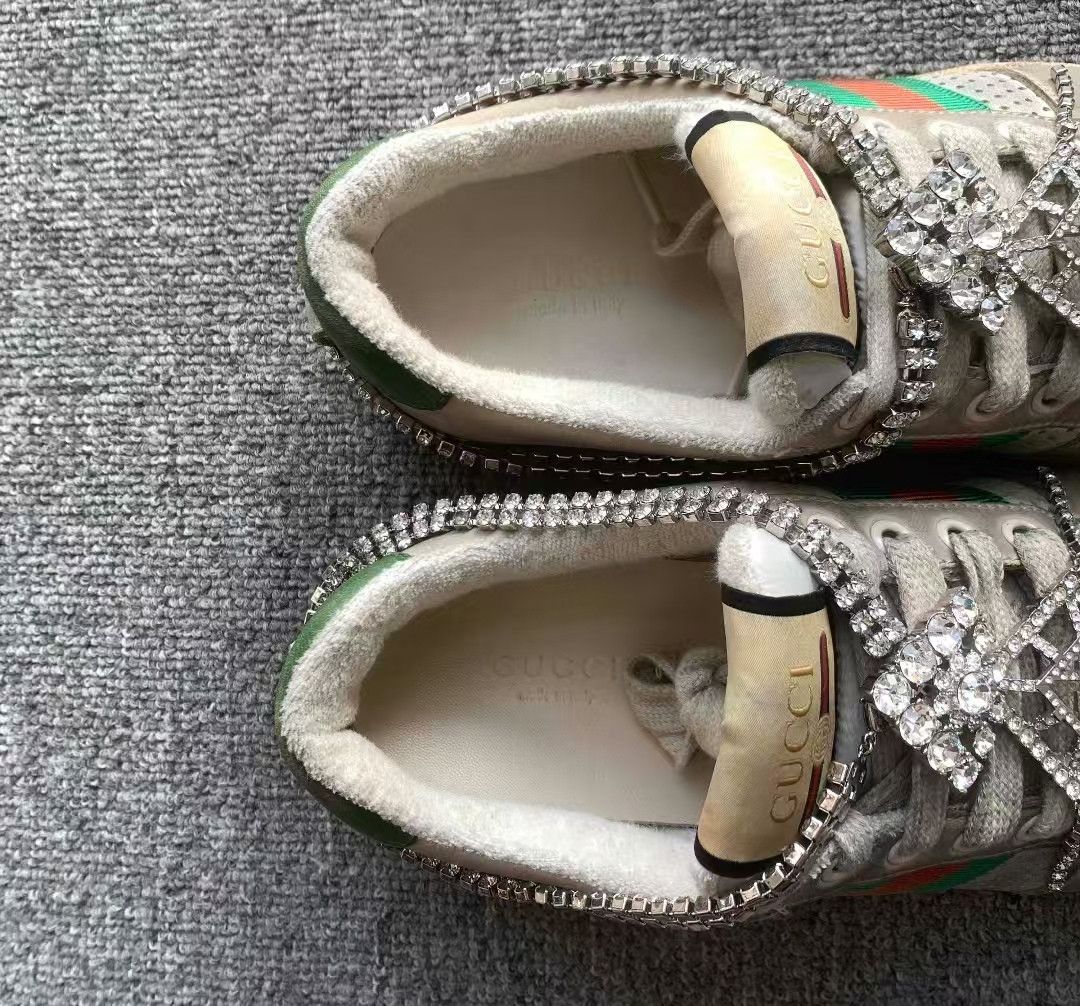 Gucci Gucci Crystal-Embellished Sneakers Size 36.5 Size US 6.5 / IT 36.5 - 3 Thumbnail