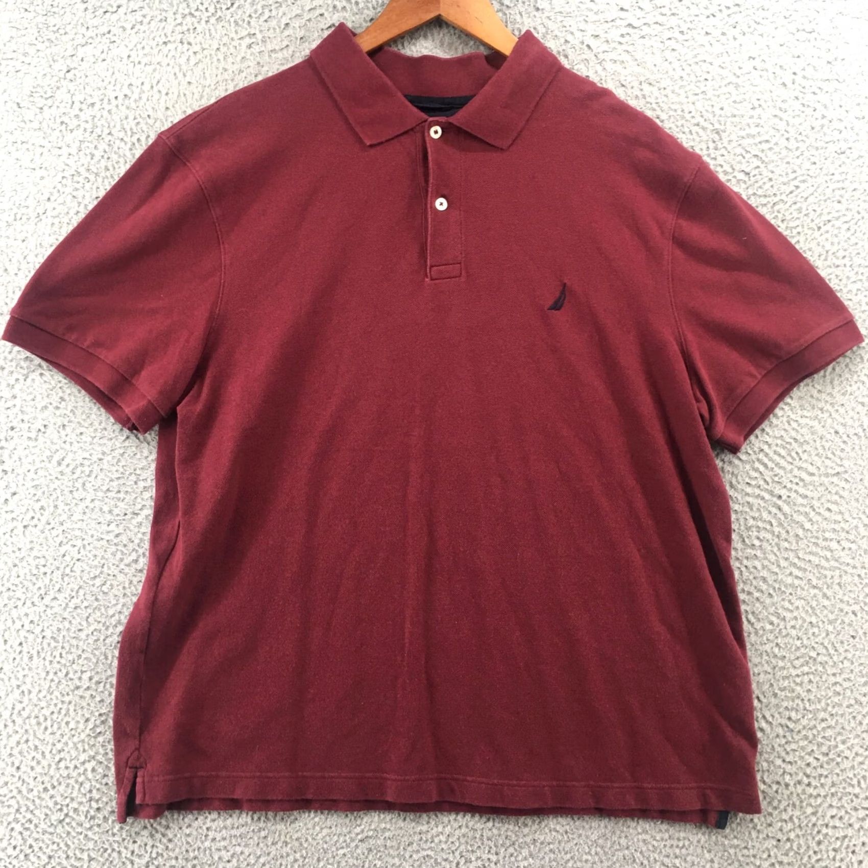 Nautica Nautica Polo Shirt Mens XL Burgundy Cotton Collared Short Sleeve 1/4 Button Shirt Classic Casual Size US XL / EU 56 / 4 - 2 Thumbnail