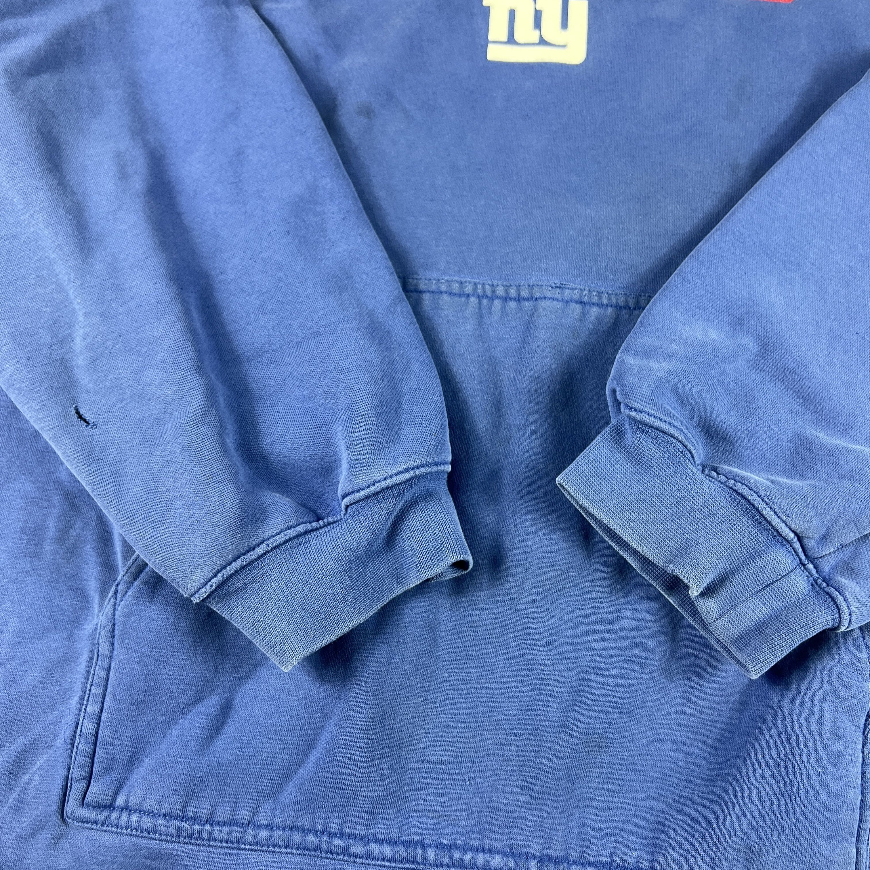 NFL × Reebok Y2K Reebok New York Giants Sweatshirt Blue Thrashed Hoodie Size US XXL / EU 58 / 5 - 5 Thumbnail