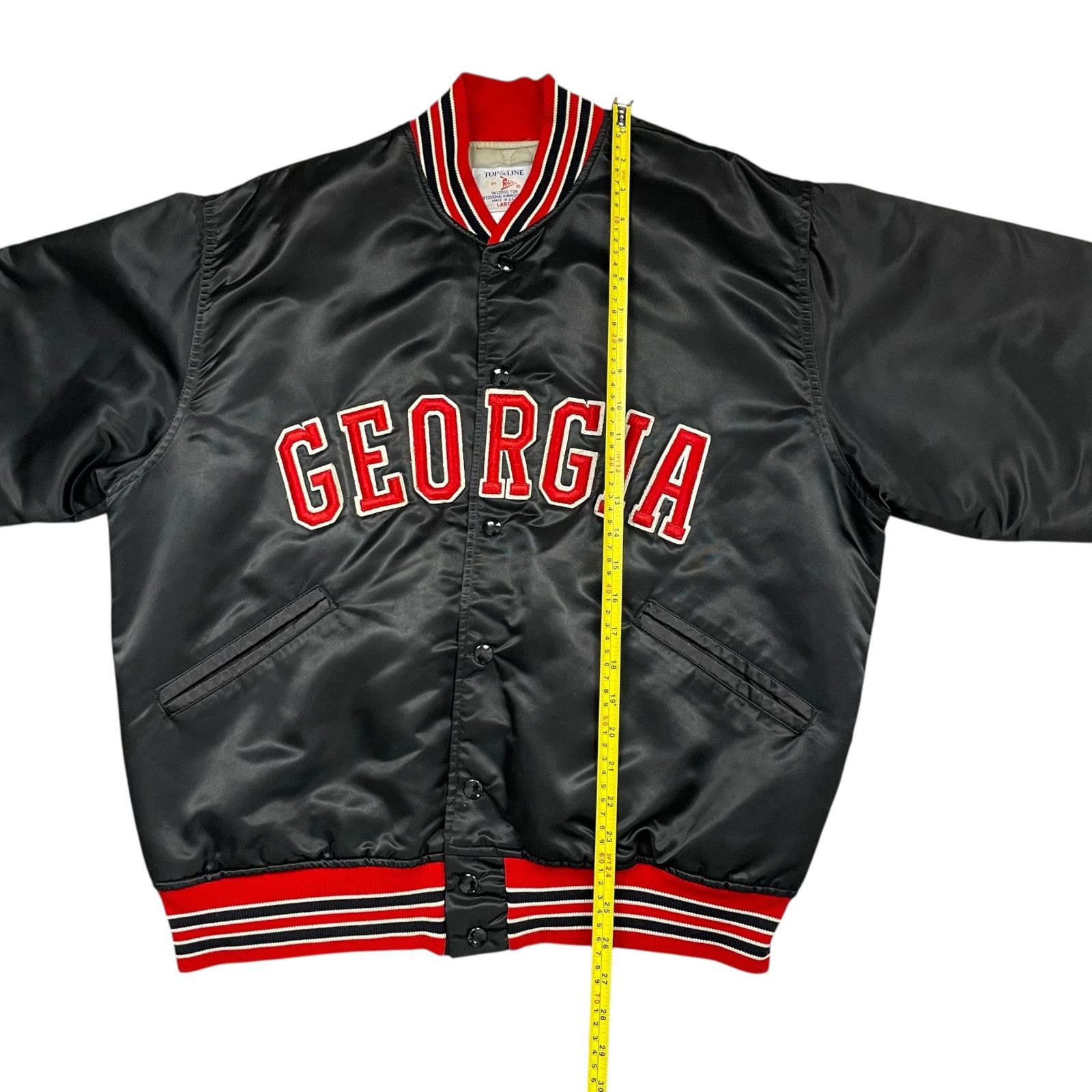 NCAA VTG 80s GEORGIA BULLDOGS FELCO SATIN BOMBER JACKET SIZE L Size US L / EU 52-54 / 3 - 5 Thumbnail