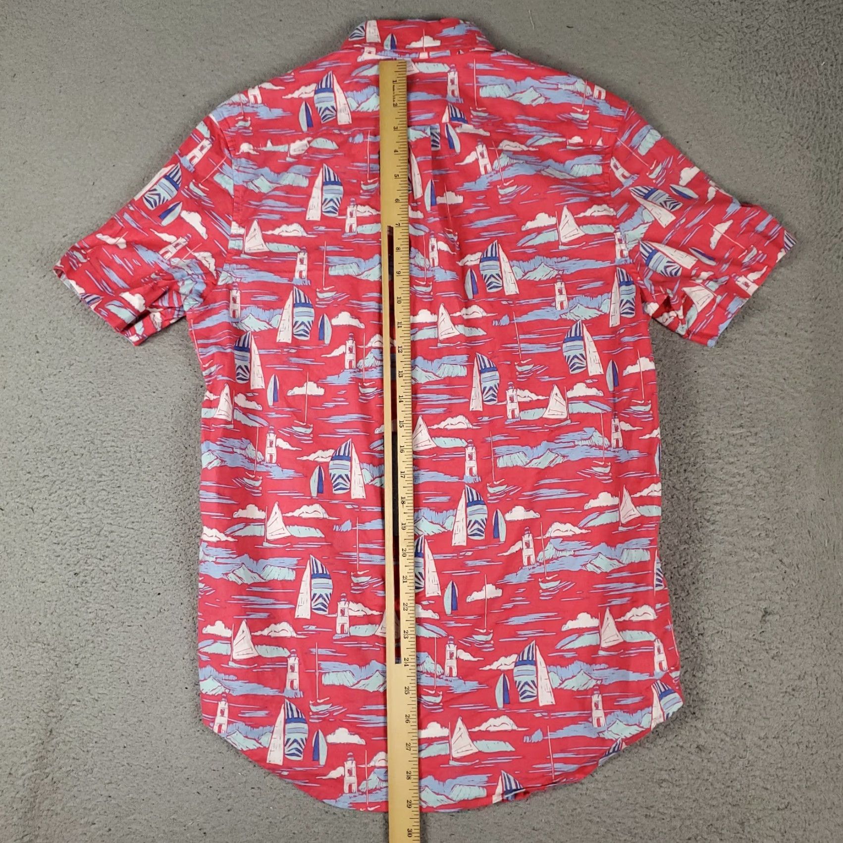 Vineyard Vines VINEYARD VINES Shirt Mens Small Pink Geometric Button-Up Short Sleeve Preppy Size US S / EU 44-46 / 1 - 3 Thumbnail