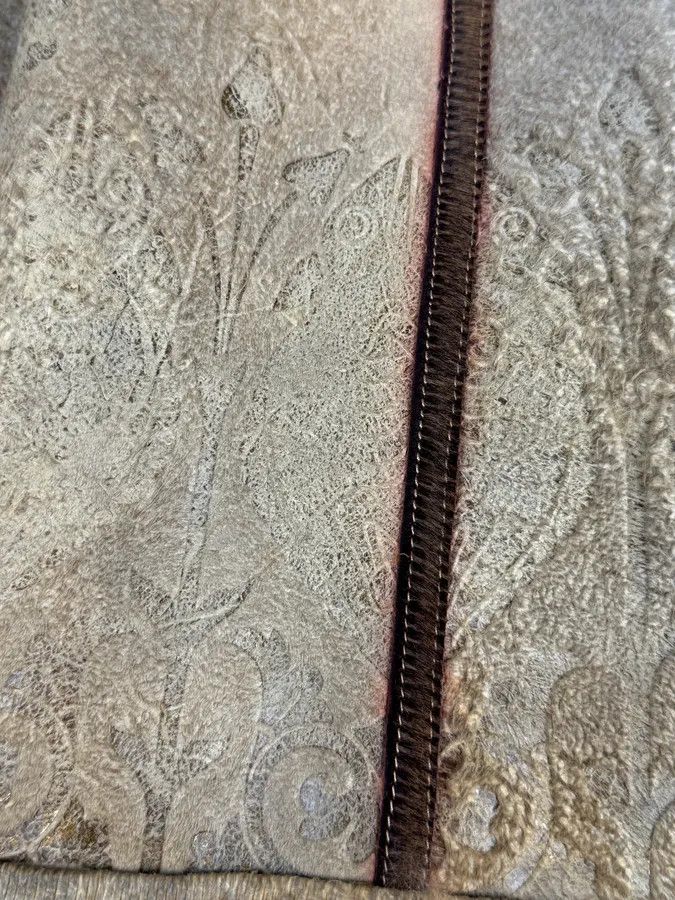 Roberto Cavalli 2000s Roberto Cavalli Beige Suede Baroque Prints & Fur Jacket Size M / US 6-8 / IT 42-44 - 10 Thumbnail