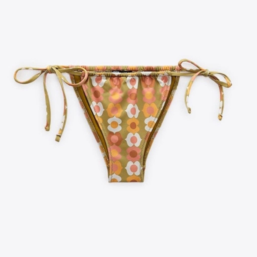 Zara PRINTED BIKINI BOTTOM Size ONE SIZE - 1 Thumbnail