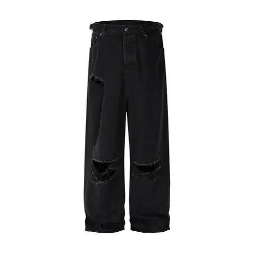 Japanese Brand Y2K Washed Distressed Hole Baggy Jeans Size US 30 / EU 46 - 3 Thumbnail
