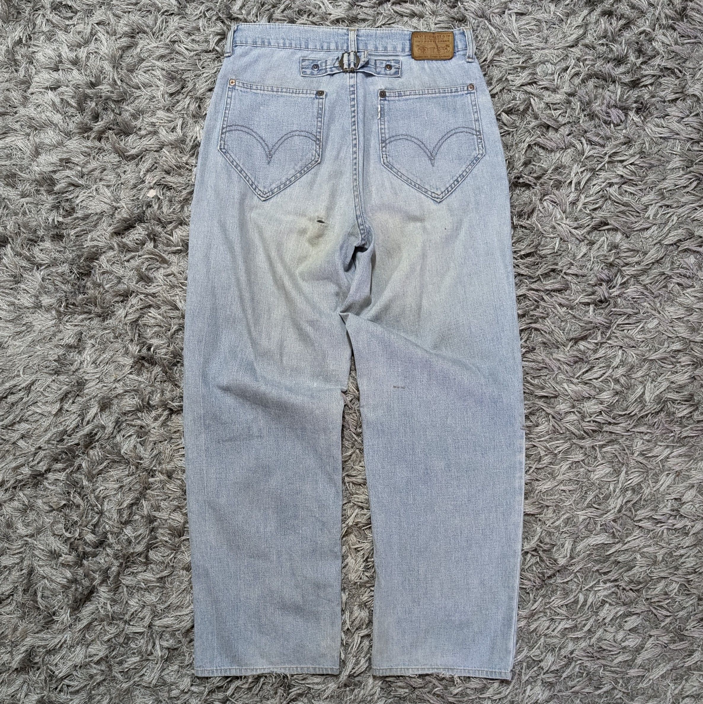 Vintage Levis White Tab Overall Baggy Jeans Classic Denim