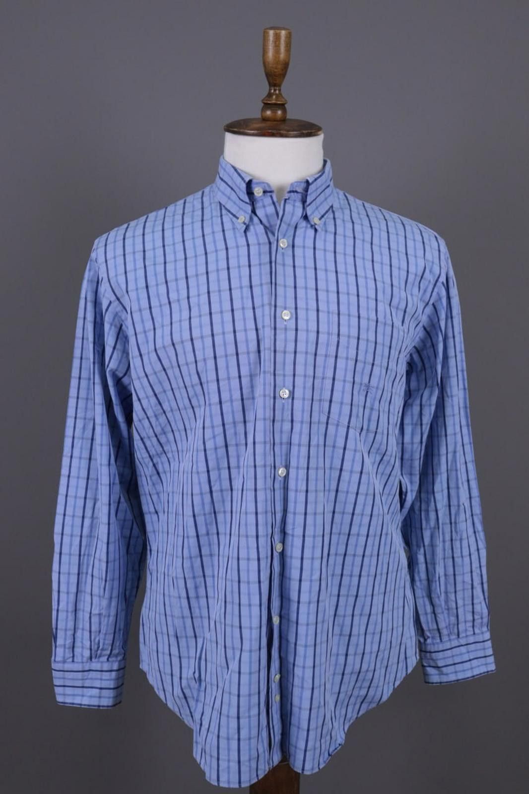 Designer Burberry London Blue Check Button Down Shirt Size L Size US L / EU 52-54 / 3 - 1 Thumbnail