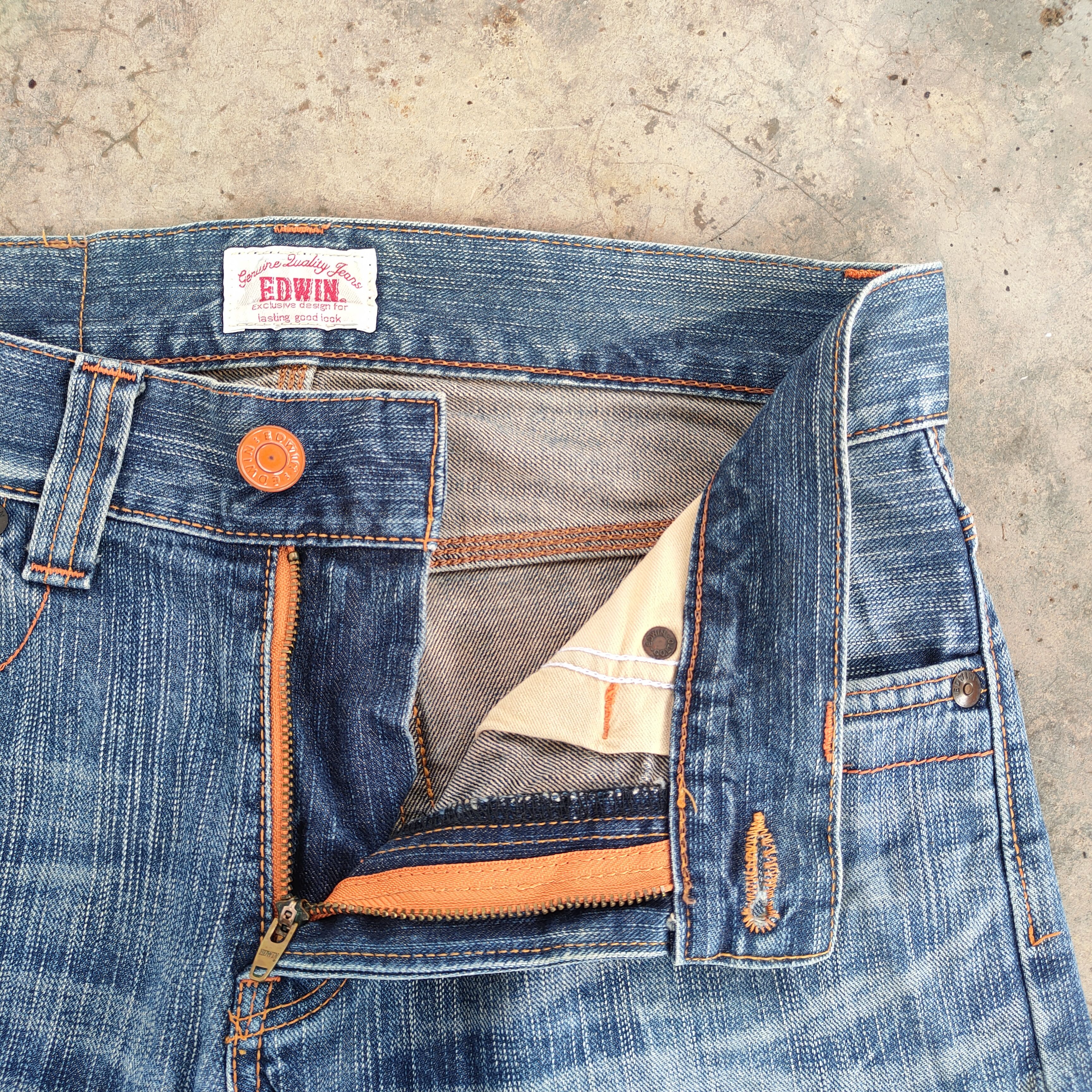 Edwin × Jean × Vintage VINTAGE EDWIN 403 XV FADED RIPPED JEANS DENIM PANTS Size US 33 - 6 Thumbnail