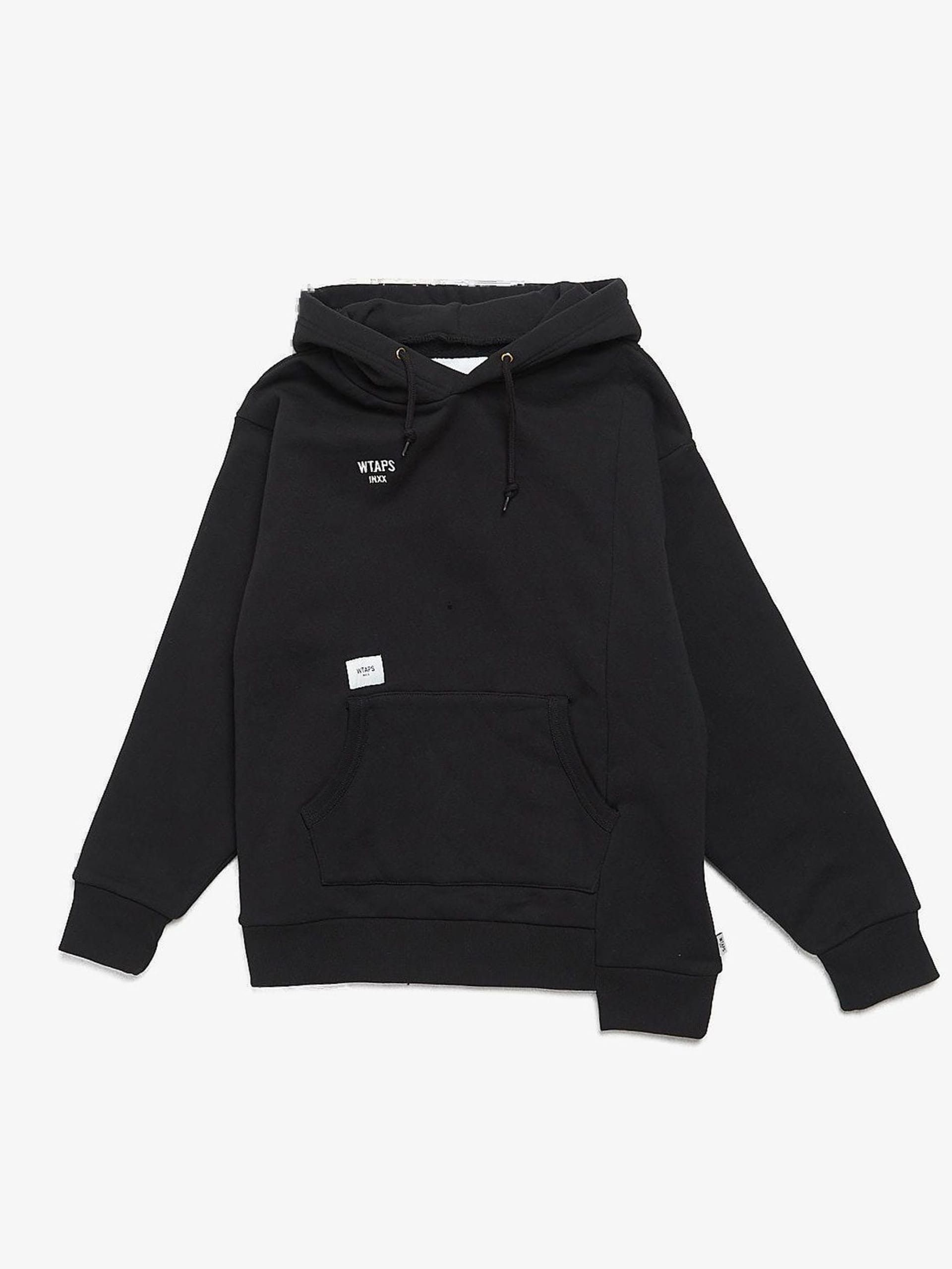 Wtaps Black Back Logo Printed Cotton Hoodie | Grailed