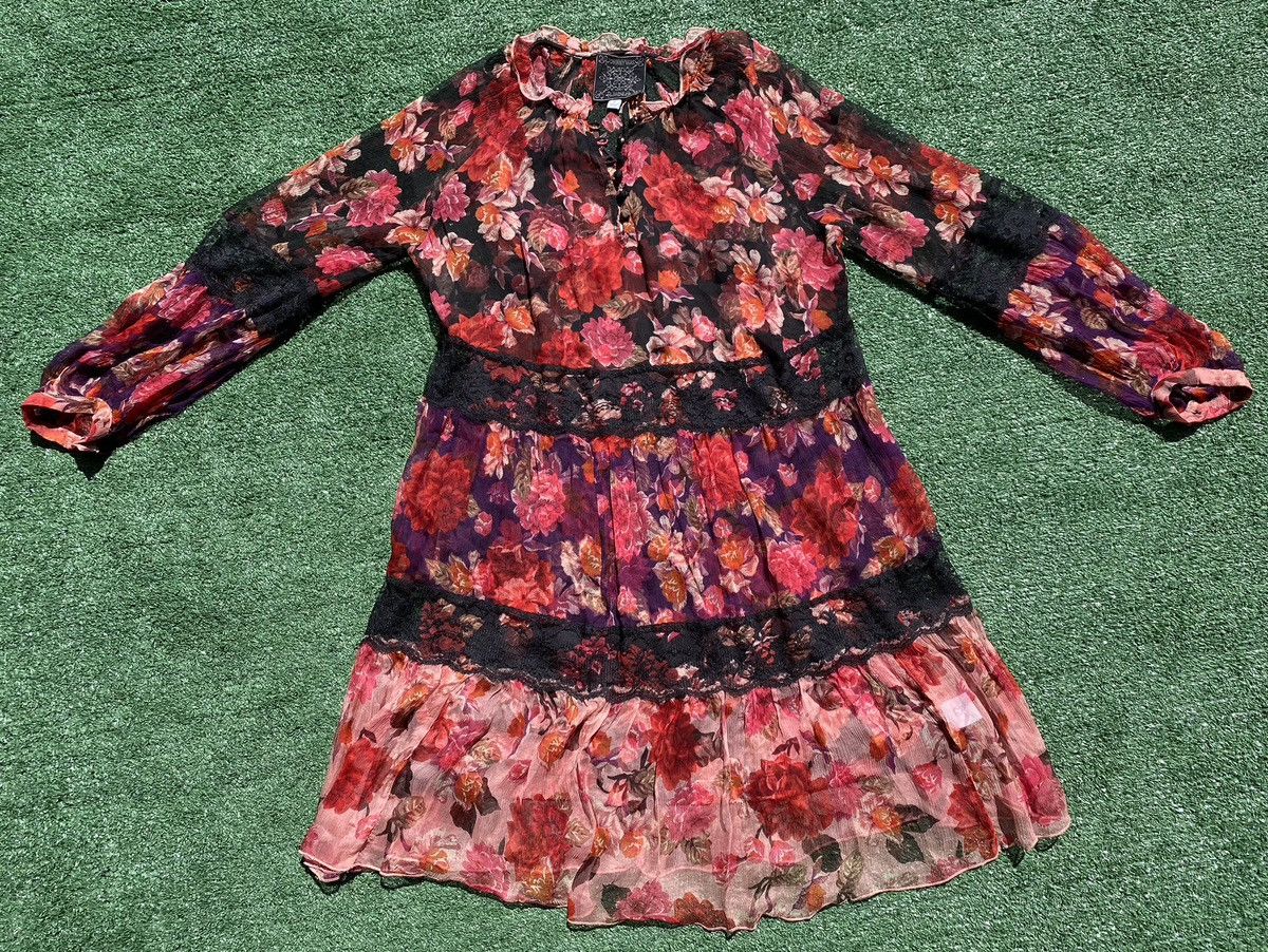 Johnny Was Johnny Was Jade Natasha Floral Sheer Silk 2 Piece Dress Size S / US 4 / IT 40 - 2 Thumbnail