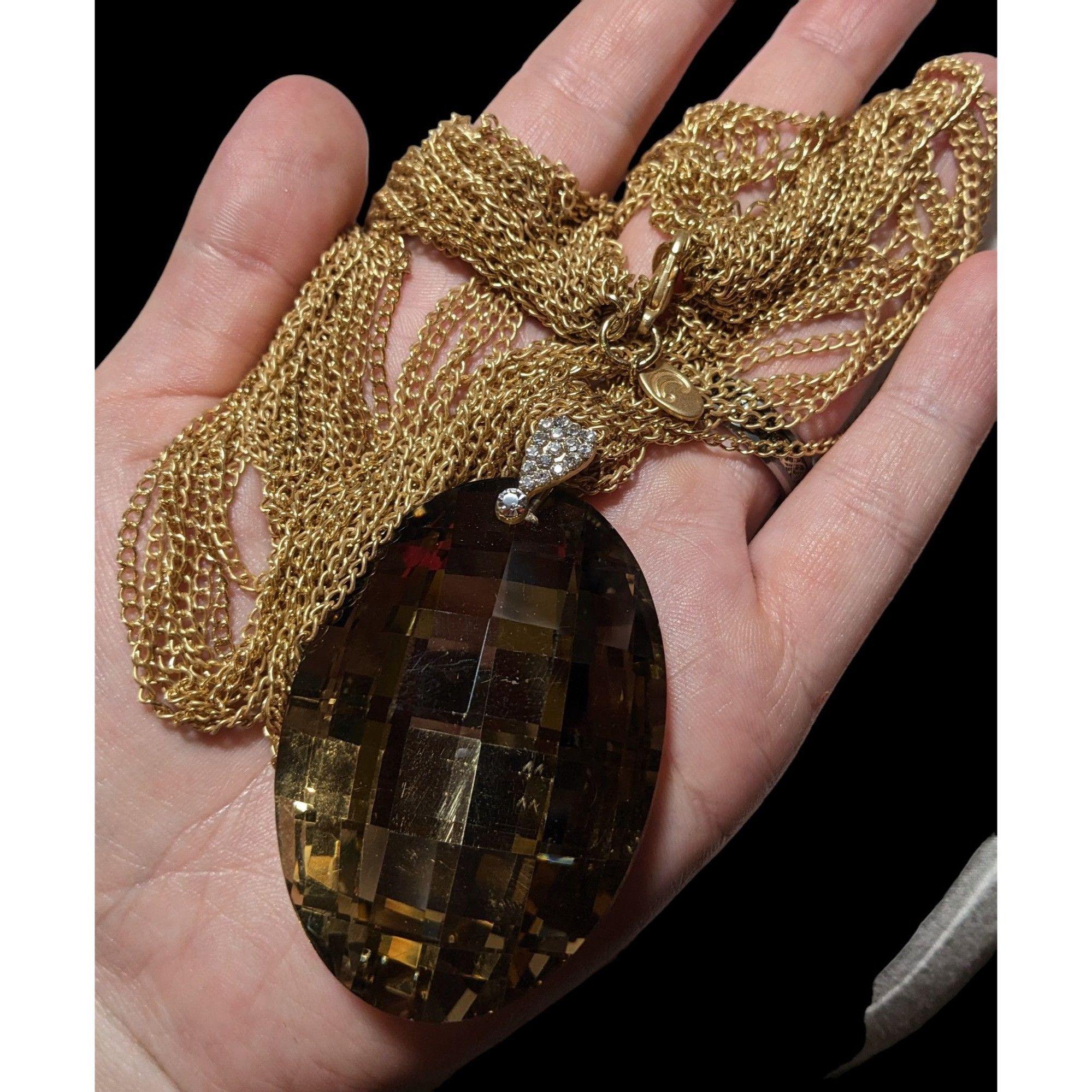 Other Charming Charlie Gold Glam Glass Necklace Size ONE SIZE - 7 Thumbnail
