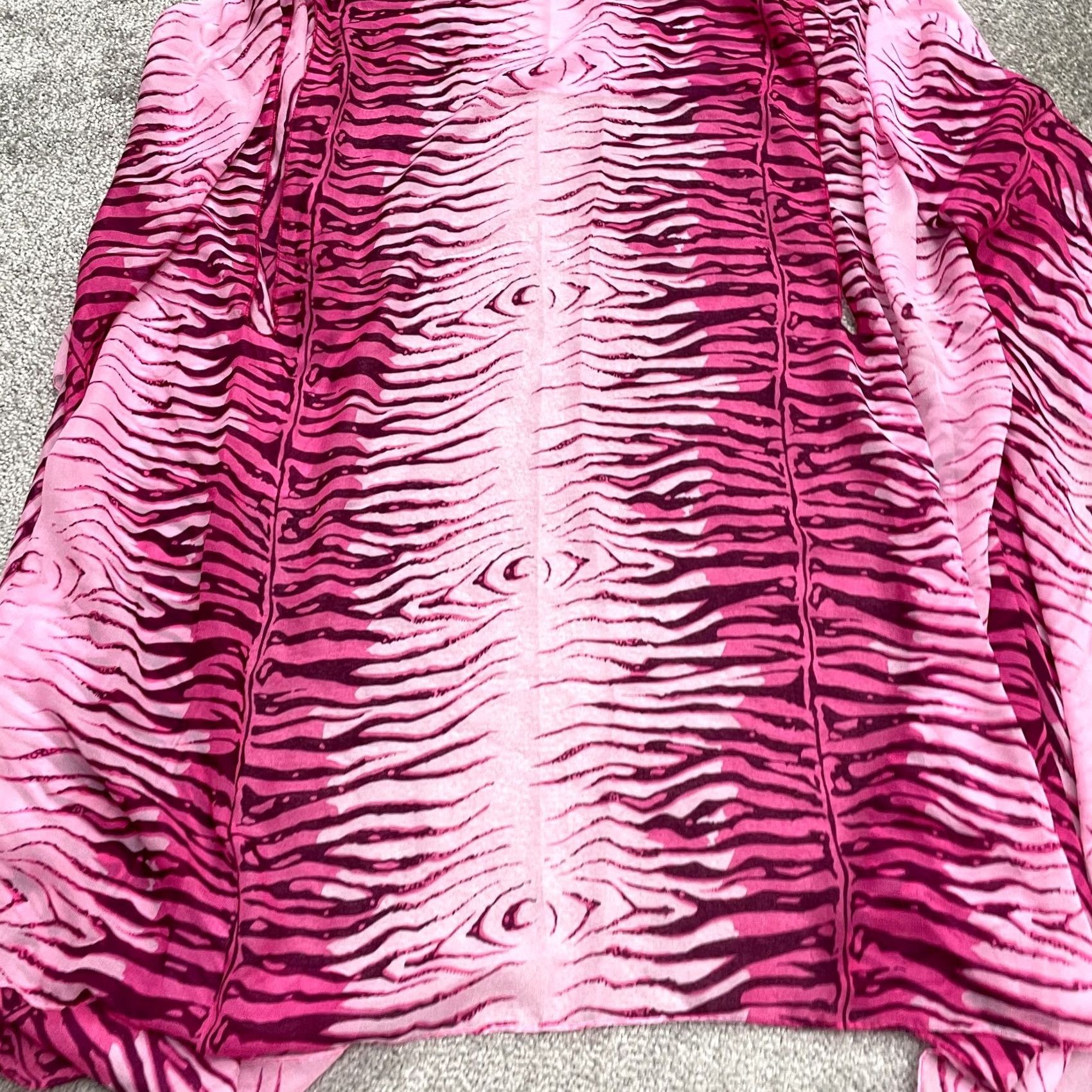 Vintage VINTAGE Accents By Lovello Womens Vest One Size Pink Zebra Print NWT Open Front Chiffon Sleeveless Mid-Length Summer Spring Beach Womens Size ONE SIZE - 4 Thumbnail