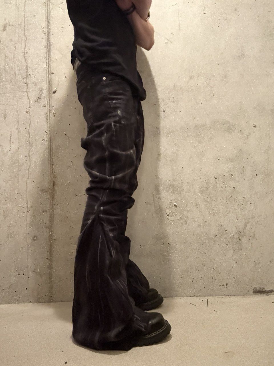 Japanese Brand flare bootcut custom black jeans Size US 34 / EU 50 - 1 Thumbnail