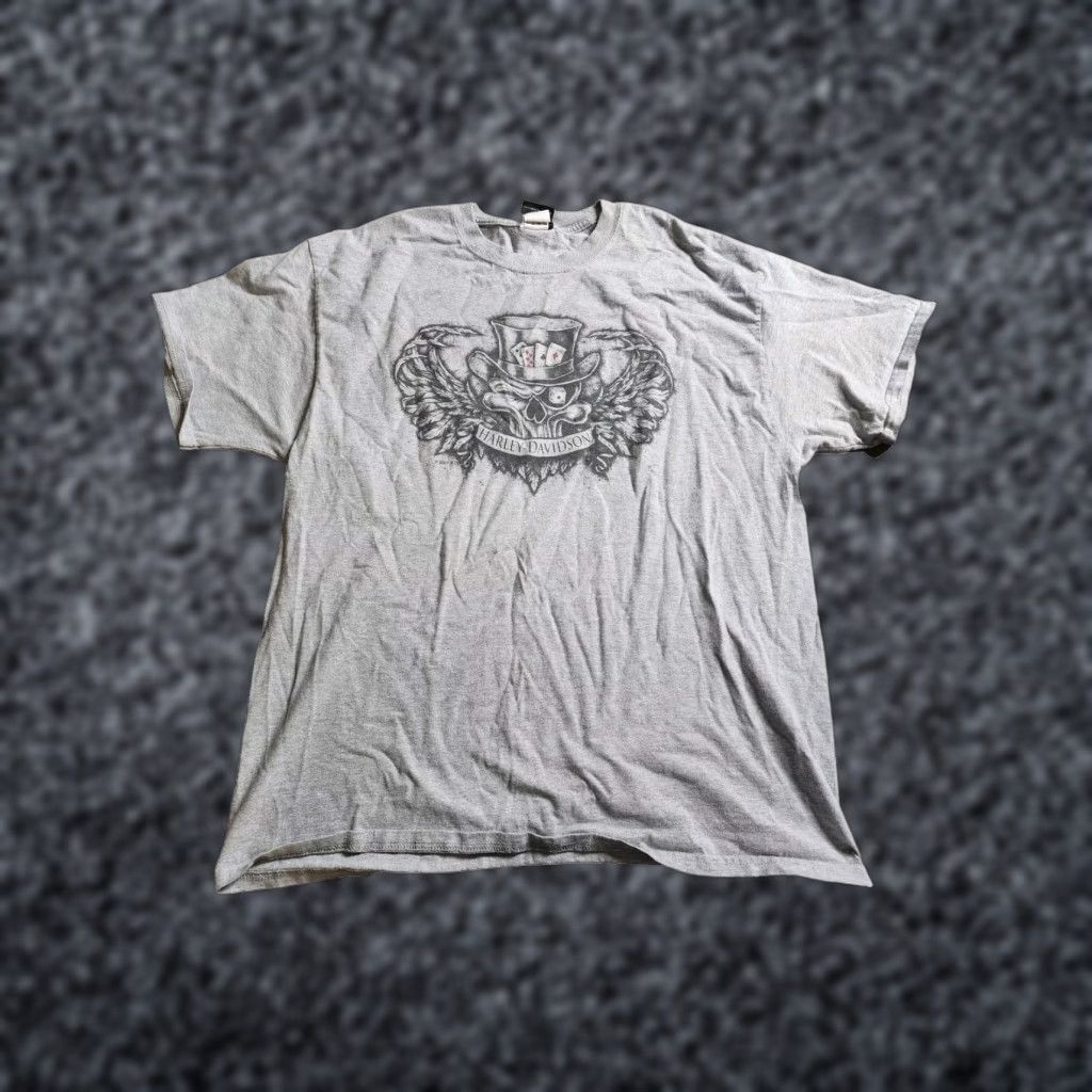 Harley Davidson VINTAGE Harley-Davidson T-Shirt Skull Double-Sided Crew Neck Short Sleeve Gray XL Men’s Size US XL / EU 56 / 4 - 1 Thumbnail