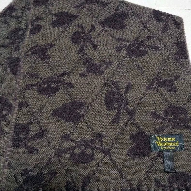 Vivienne Westwood Vivienne Westwood Love Skull Wool Double Face Scarf Size ONE SIZE - 5 Thumbnail