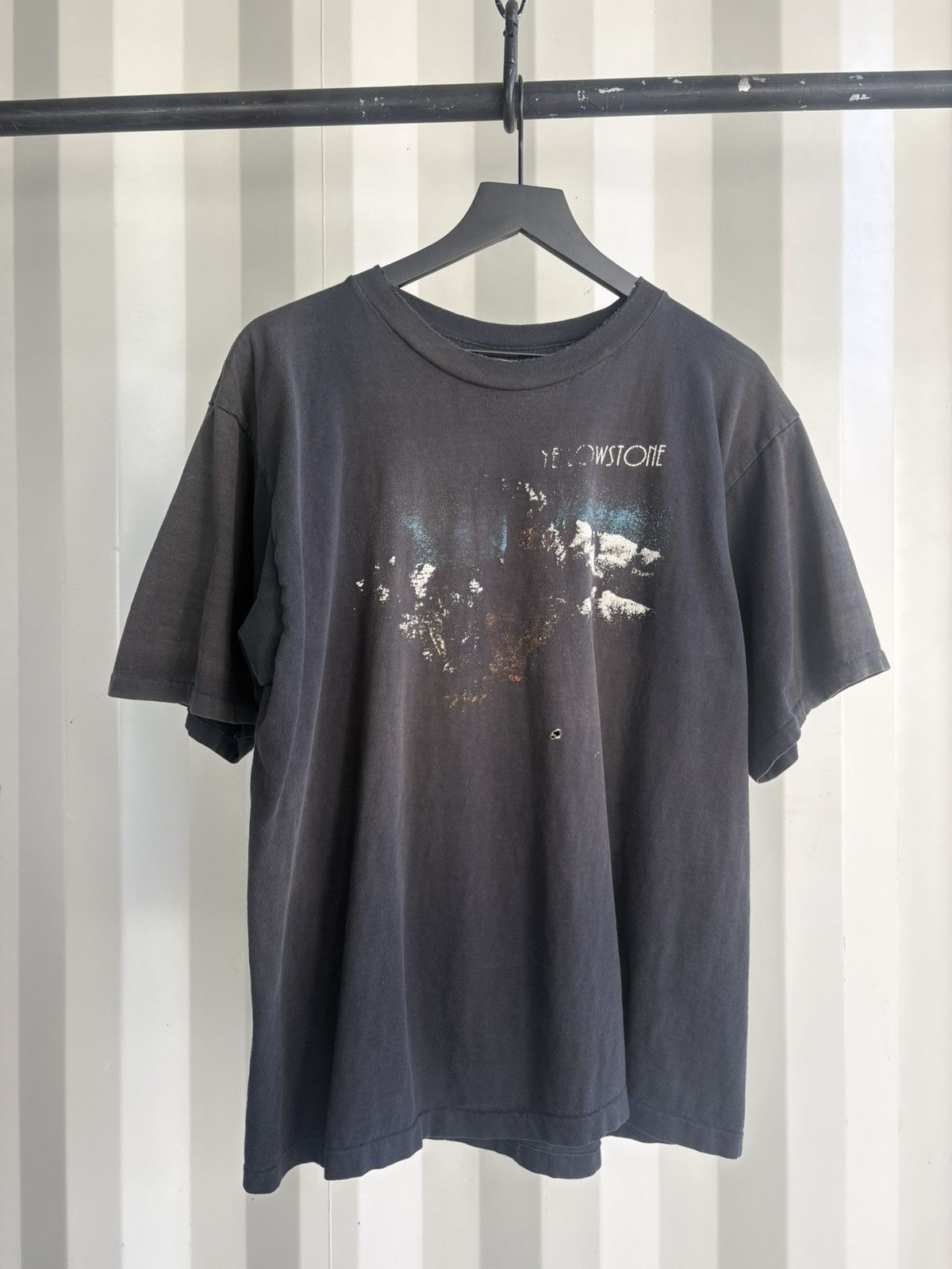 Vintage Yellowstone Distressed Faded Shirt Grunge Band