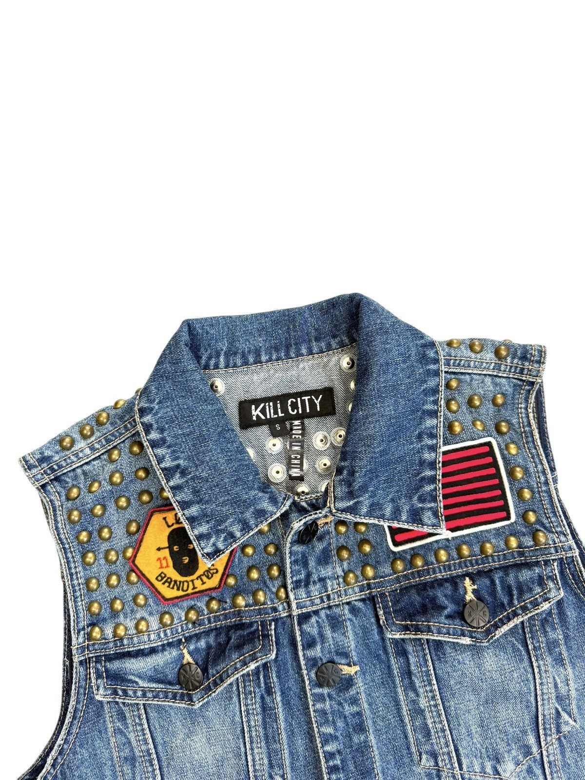 Kill City Kill City Denim Studded Trucker Vest Punk Grunge Biker style Size US S / EU 44-46 / 1 - 3 Thumbnail