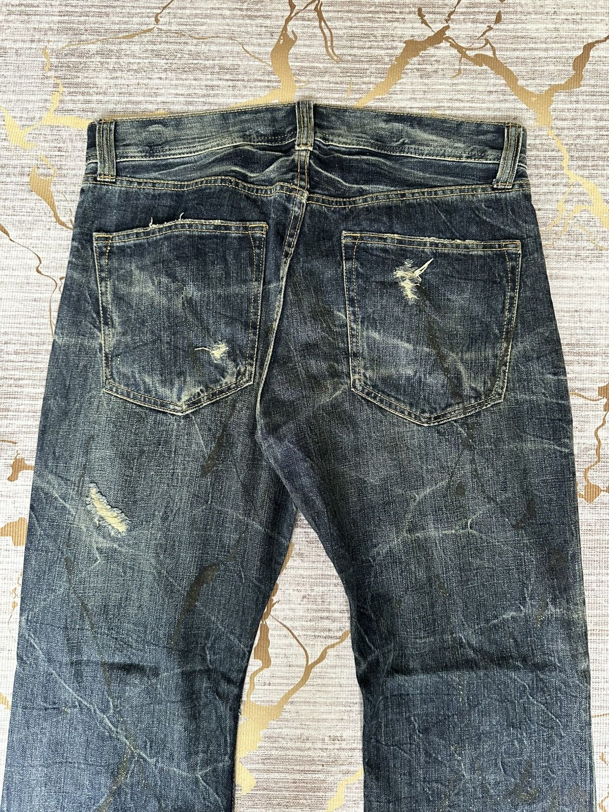 Japanese Brand FLARE Japanese Brand Distressed Claw Marks Design Denim Size US 33 - 12 Thumbnail